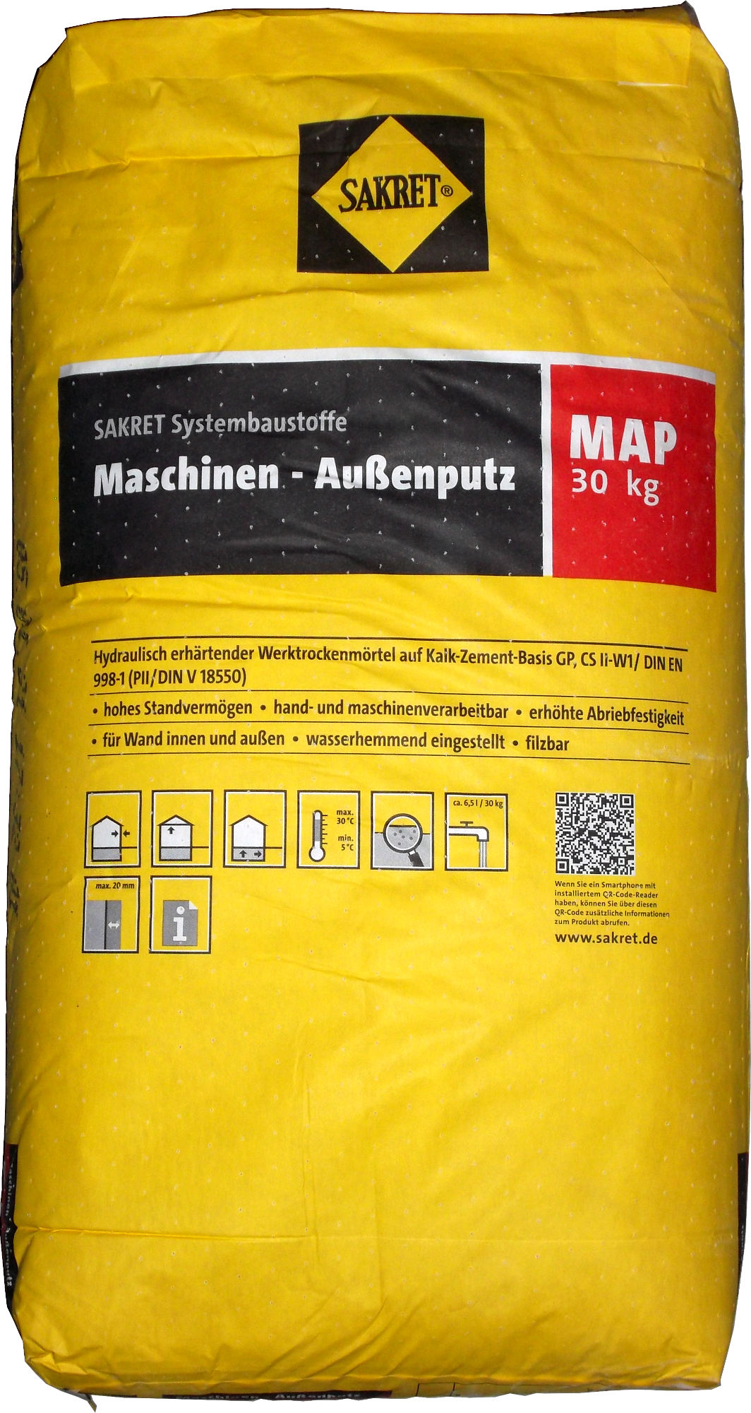 30kg Kalk-Zement-Putz MAP (32l) Sakret 0-1mm