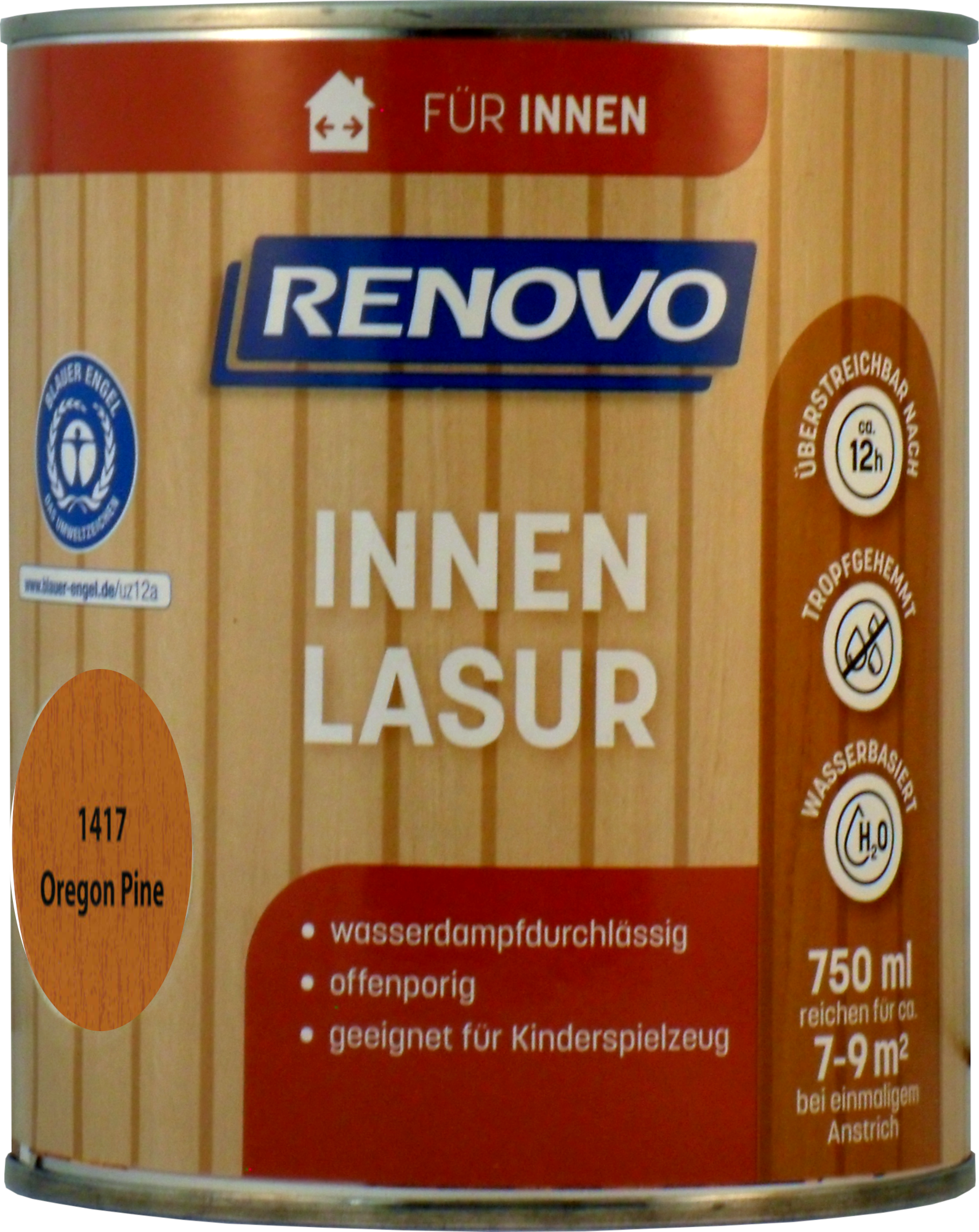 750ml Renovo Innenlasur / Wohnraumlasur Oregon Pine