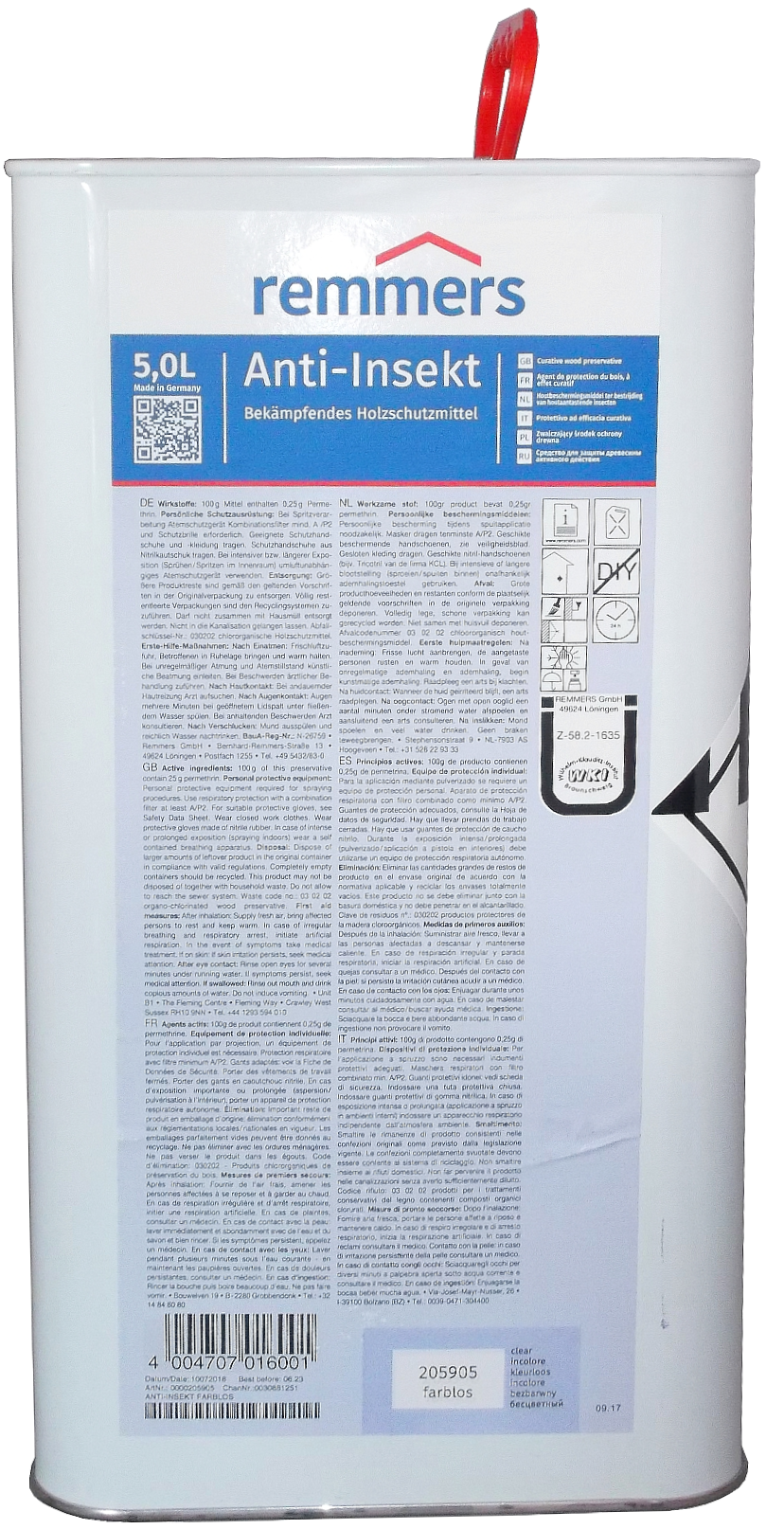 5L Remmers Anti-Insekt Farblos