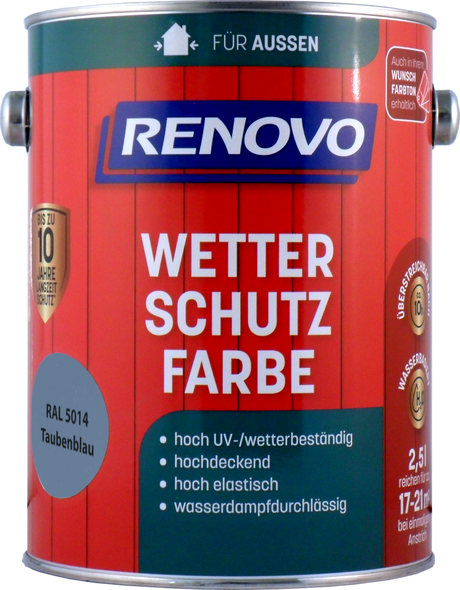 2,5 L Renovo Wetterschutzfarbe Nr.5014 taubenblau