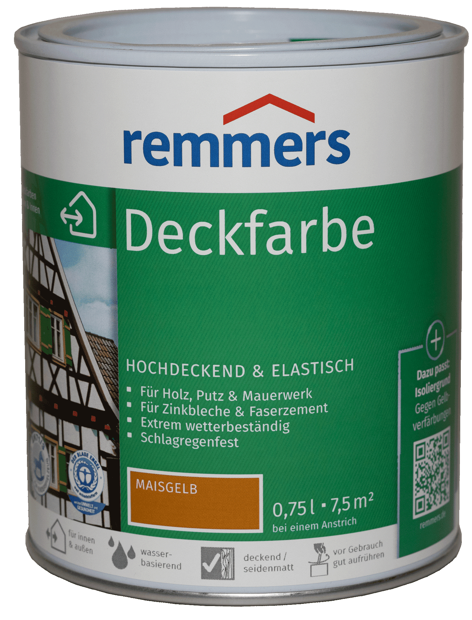 750ml Remmers Deckfarbe Maisgelb