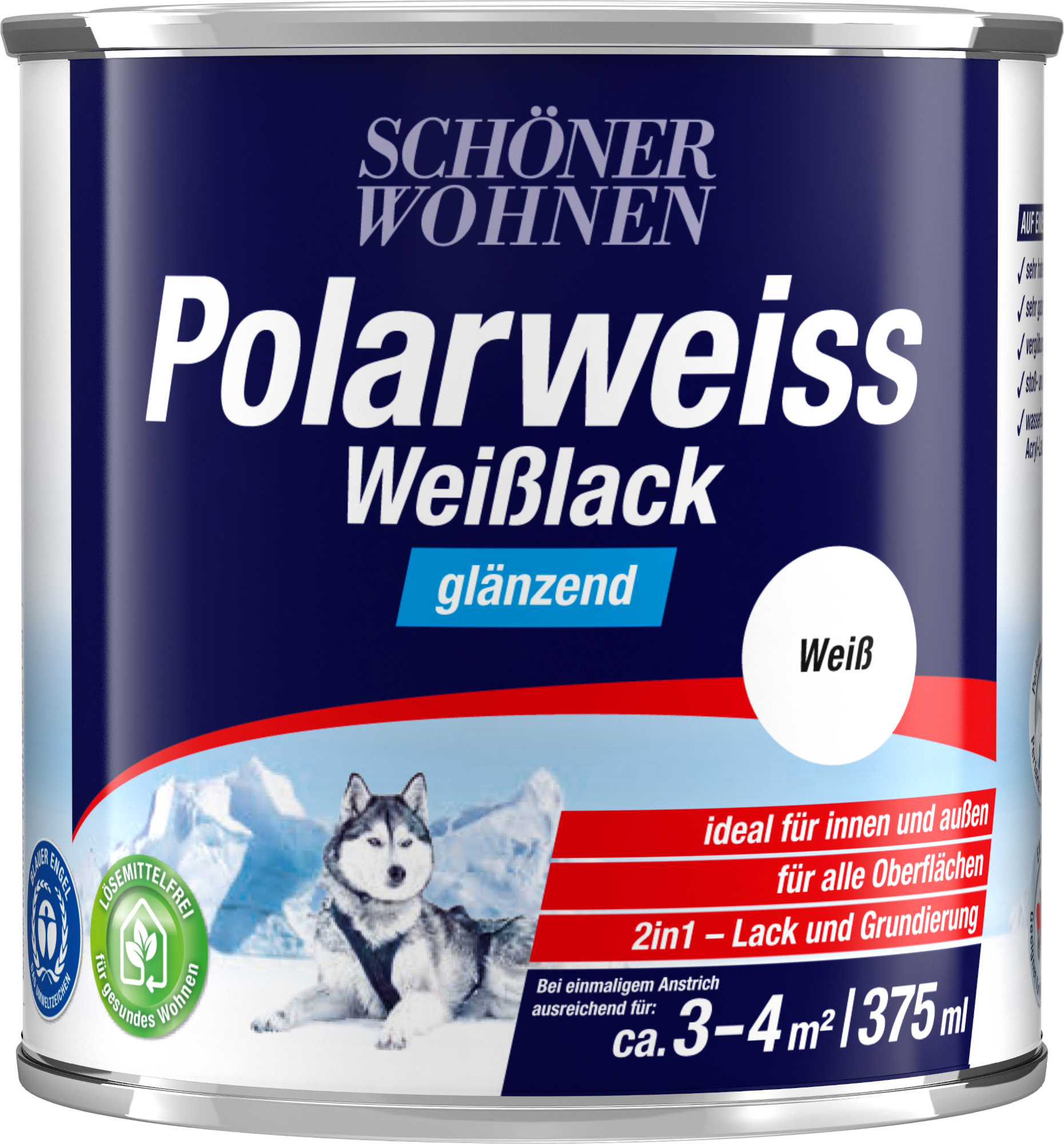 375ml Schöner Wohnen Polarweiss Weisslack glänzend
