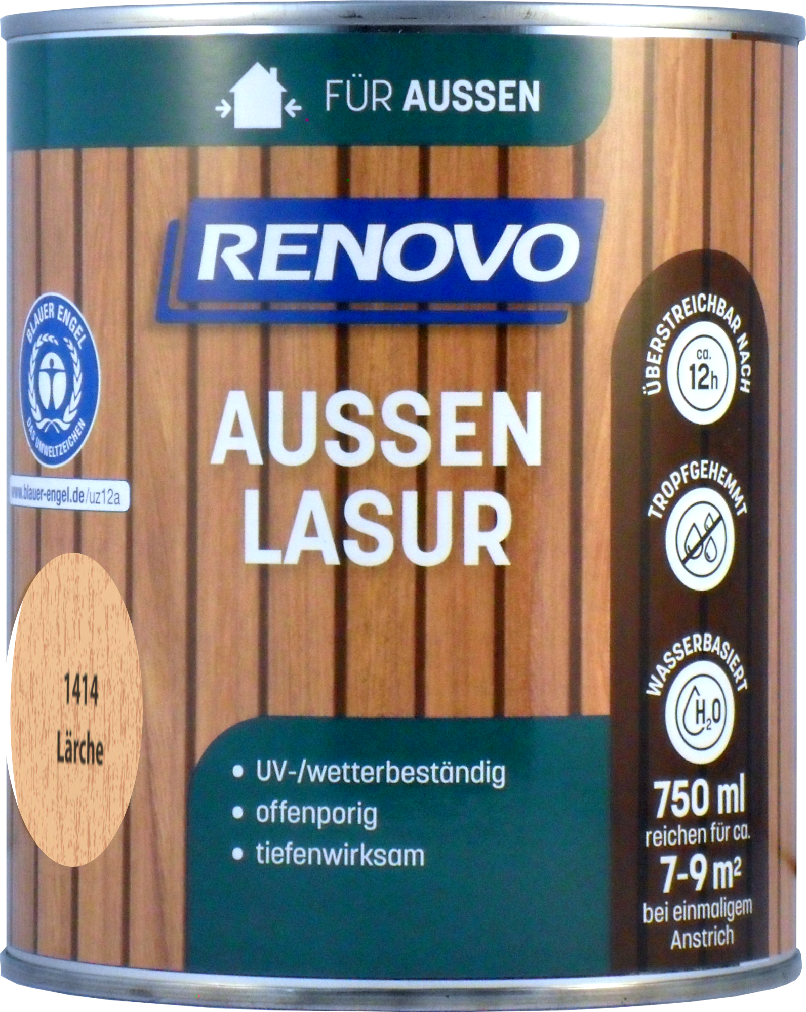 750ml Renovo Wetterlasur Nr.1414 lärche