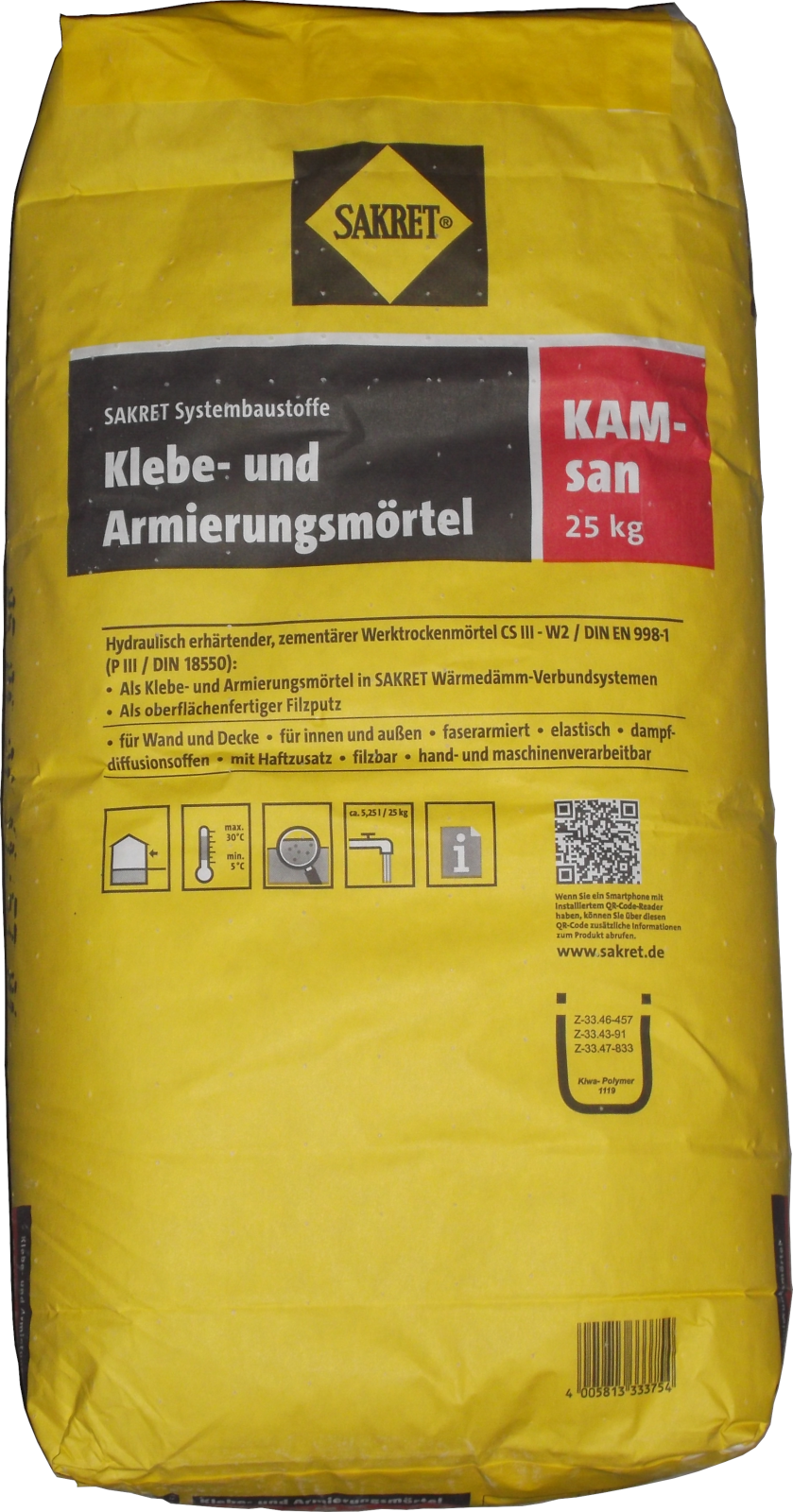 25kg Sakret Klebe- und Armierungsmörtel KAMsan