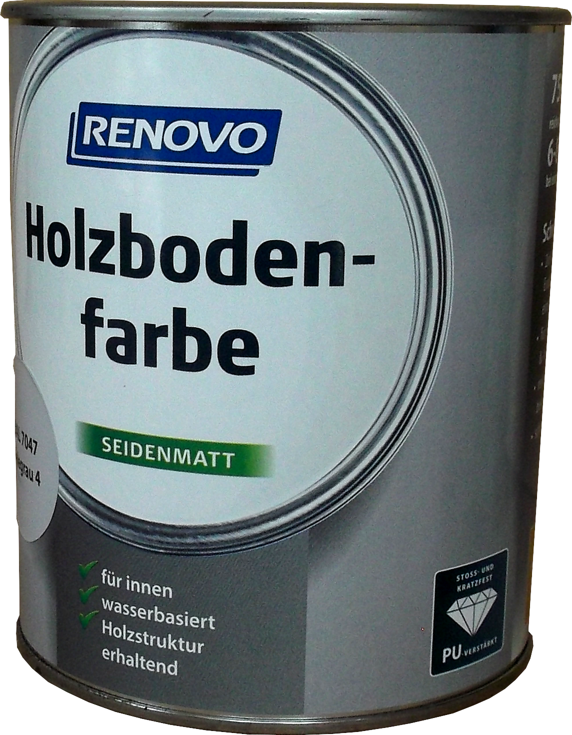 750ml Renovo Holzbodenfarbe Seidenmatt Telegrau_4 RAL7047