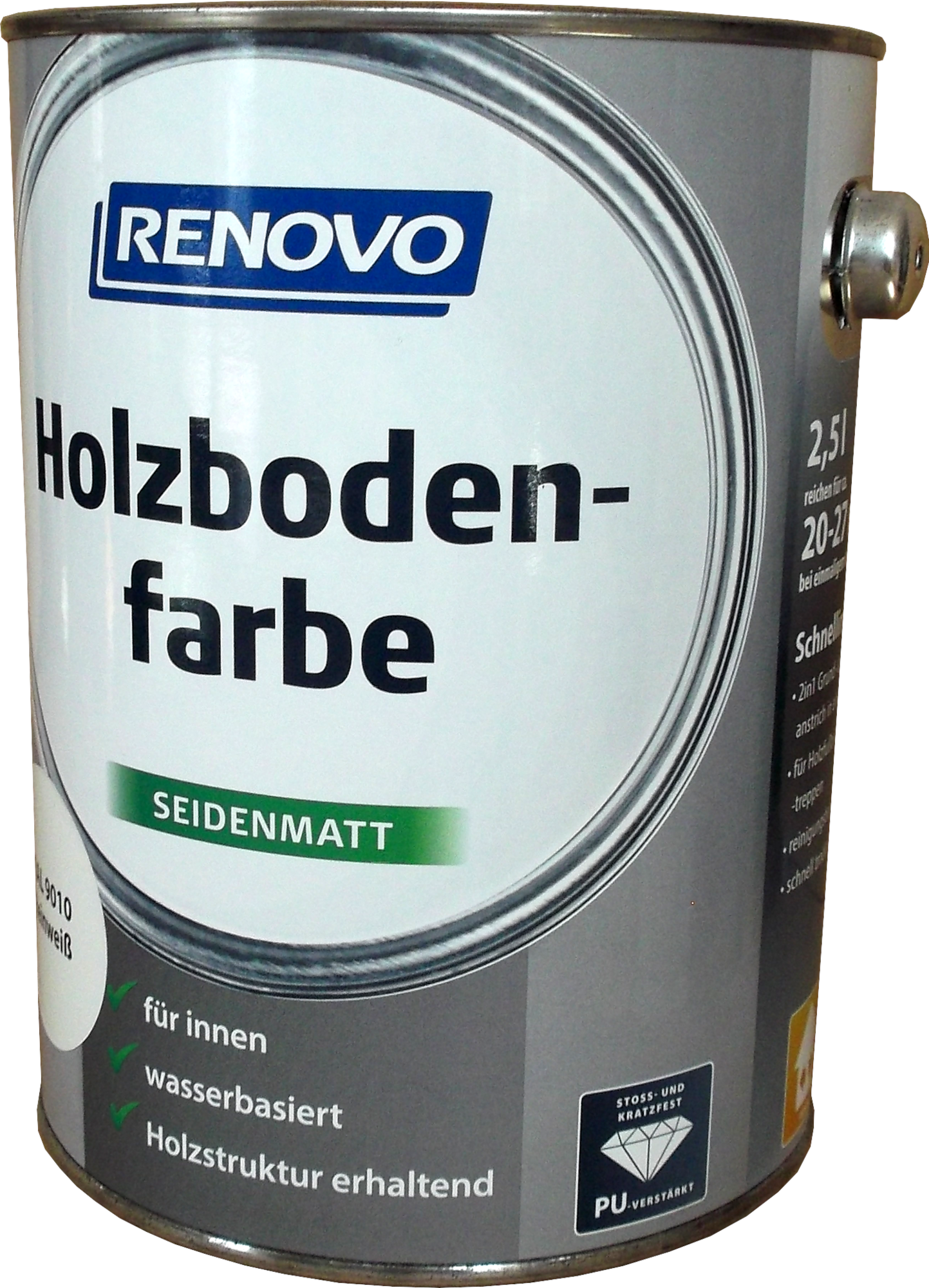 2,5L Renovo Holzbodenfarbe Seidenmatt Anthrazitgrau RAL7016