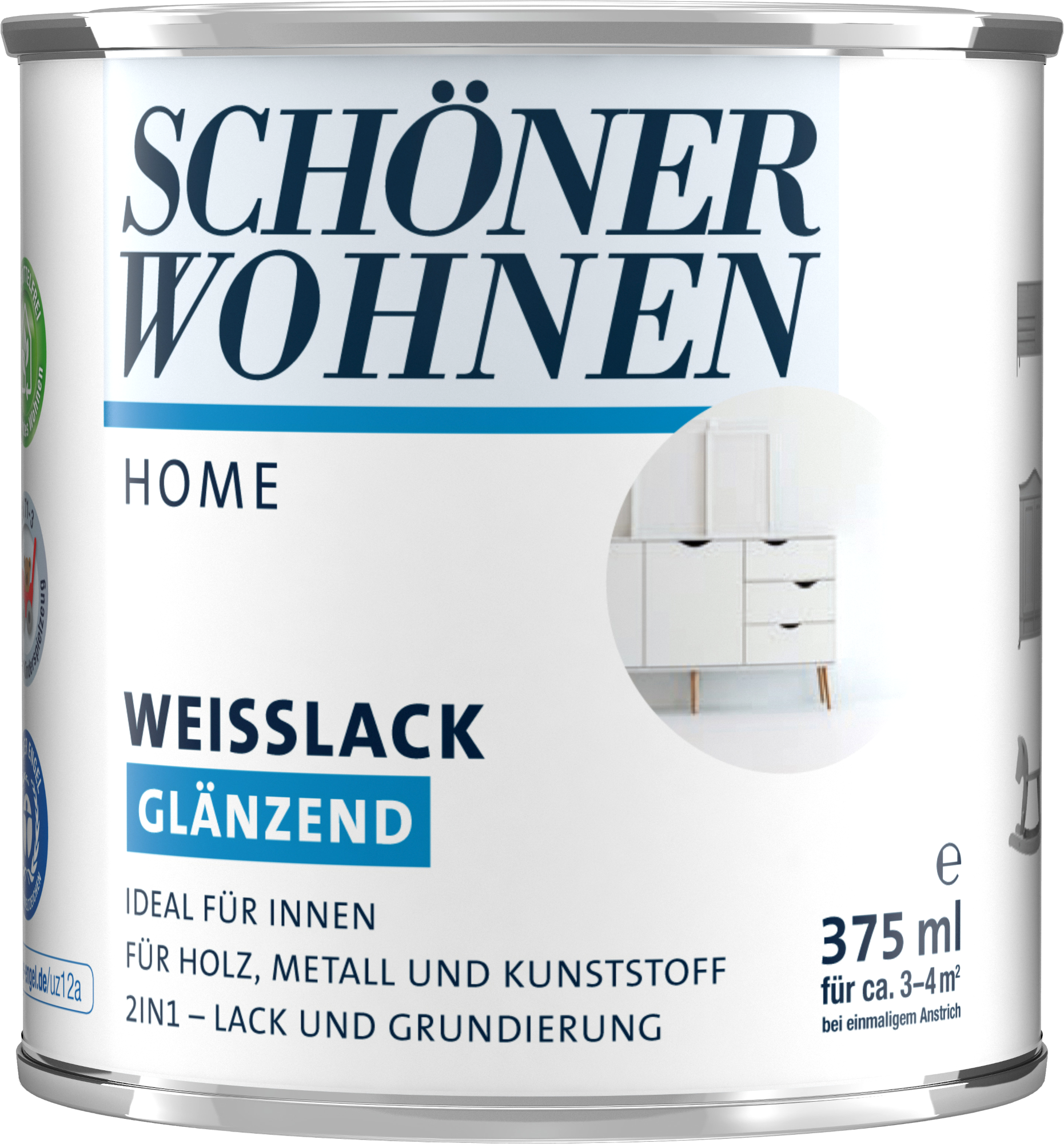 0,375ml Schöner Wohnen Home Weisslack hochglänzend weiss