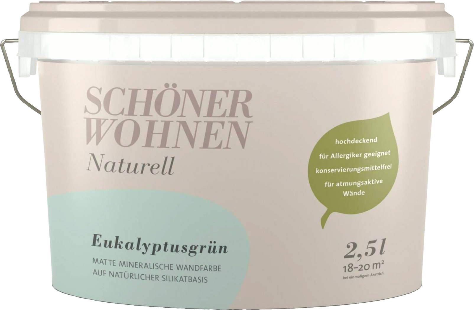2,5L Schöner Wohnen Naturell Wandfarbe matt, Eukalyptusgrün