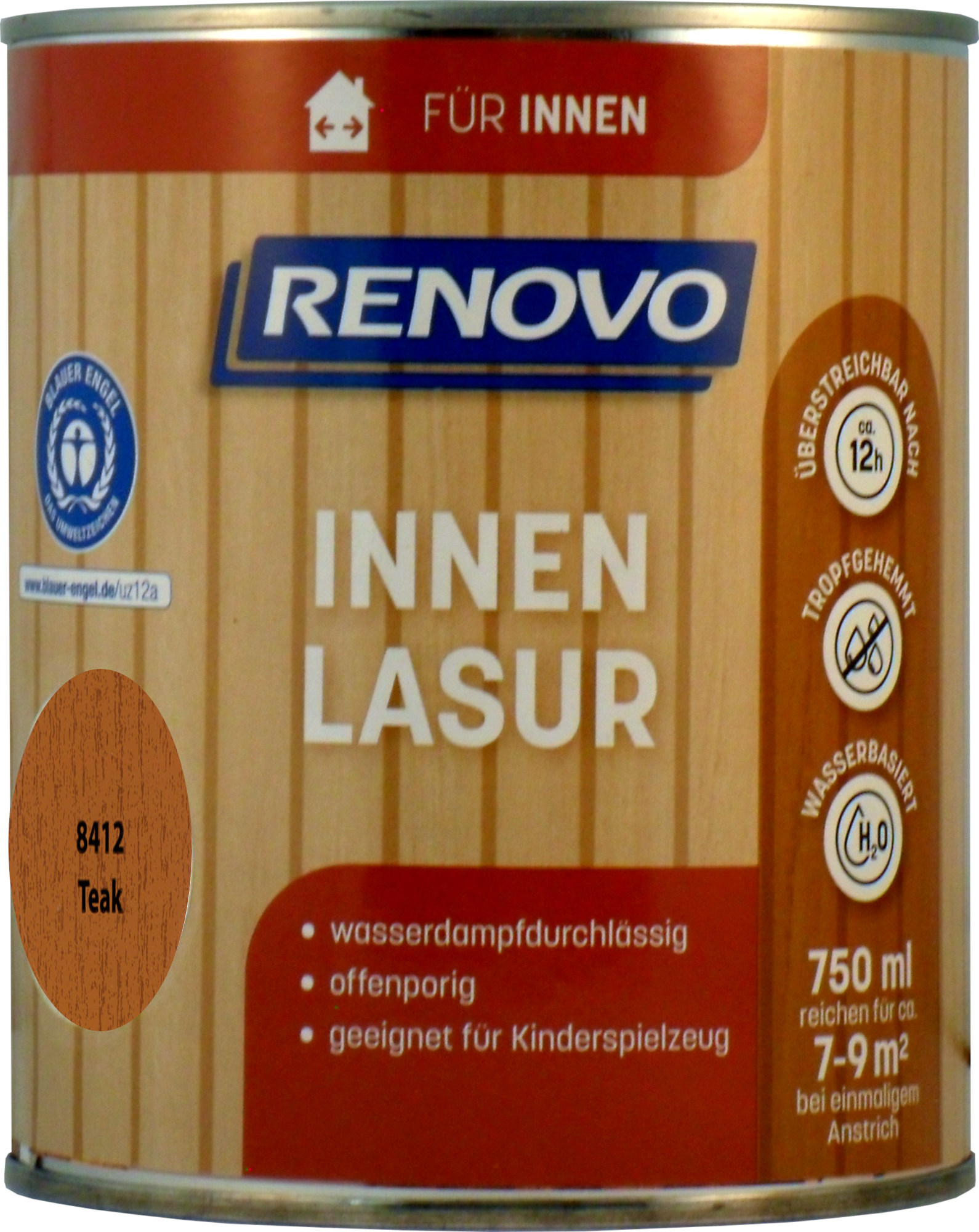 750ml Renovo Wohnraumlasur teak