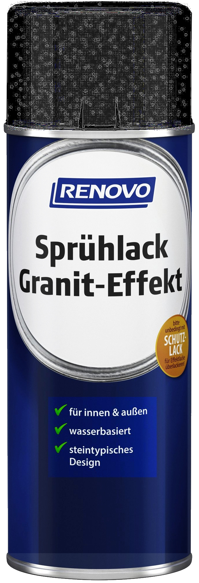 400ml Renovo Sprühlack Granit-Effekt 0090 Schwarz