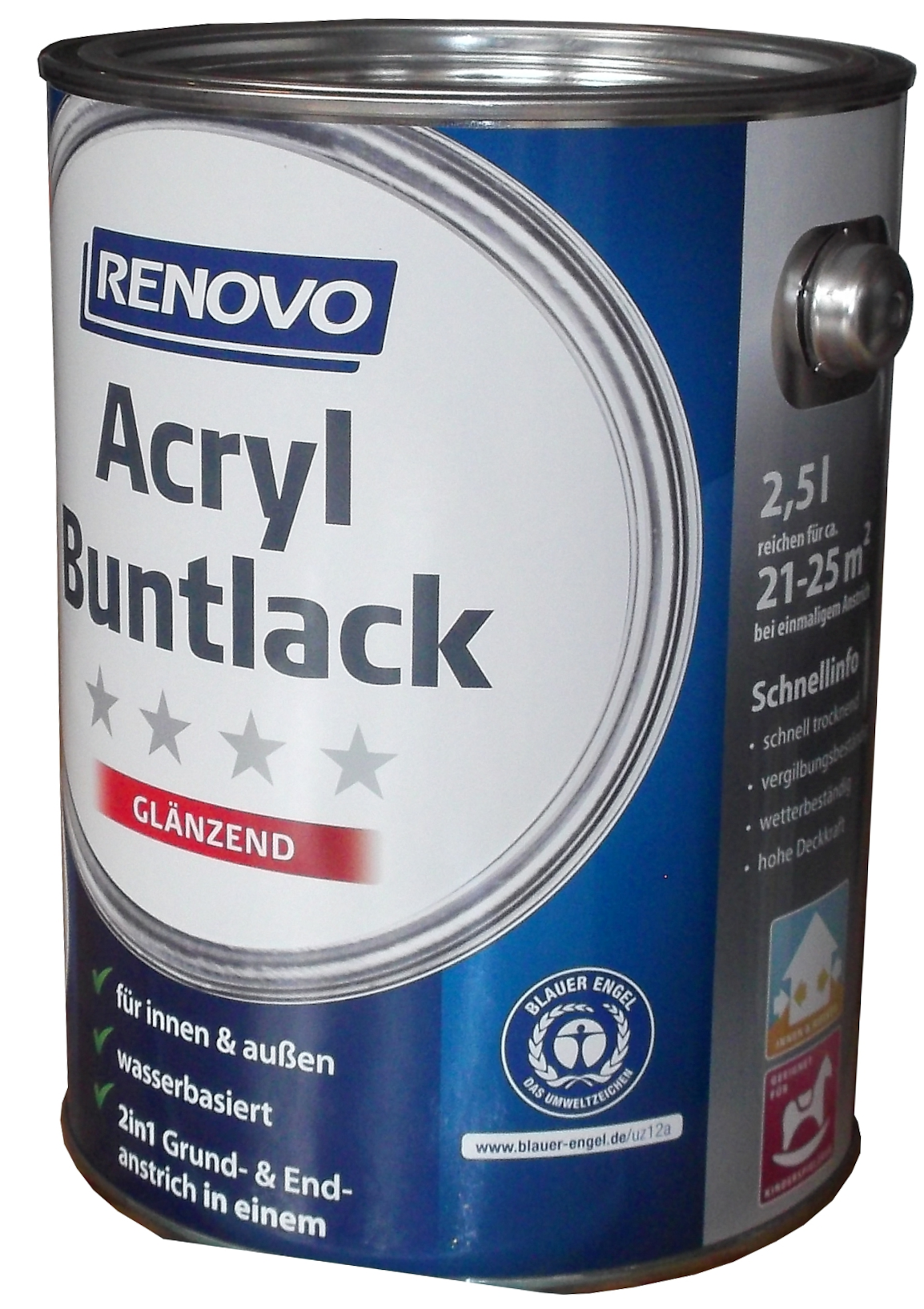 2,5L Renovo Acryl Glanzlack Nr.0095 weiss