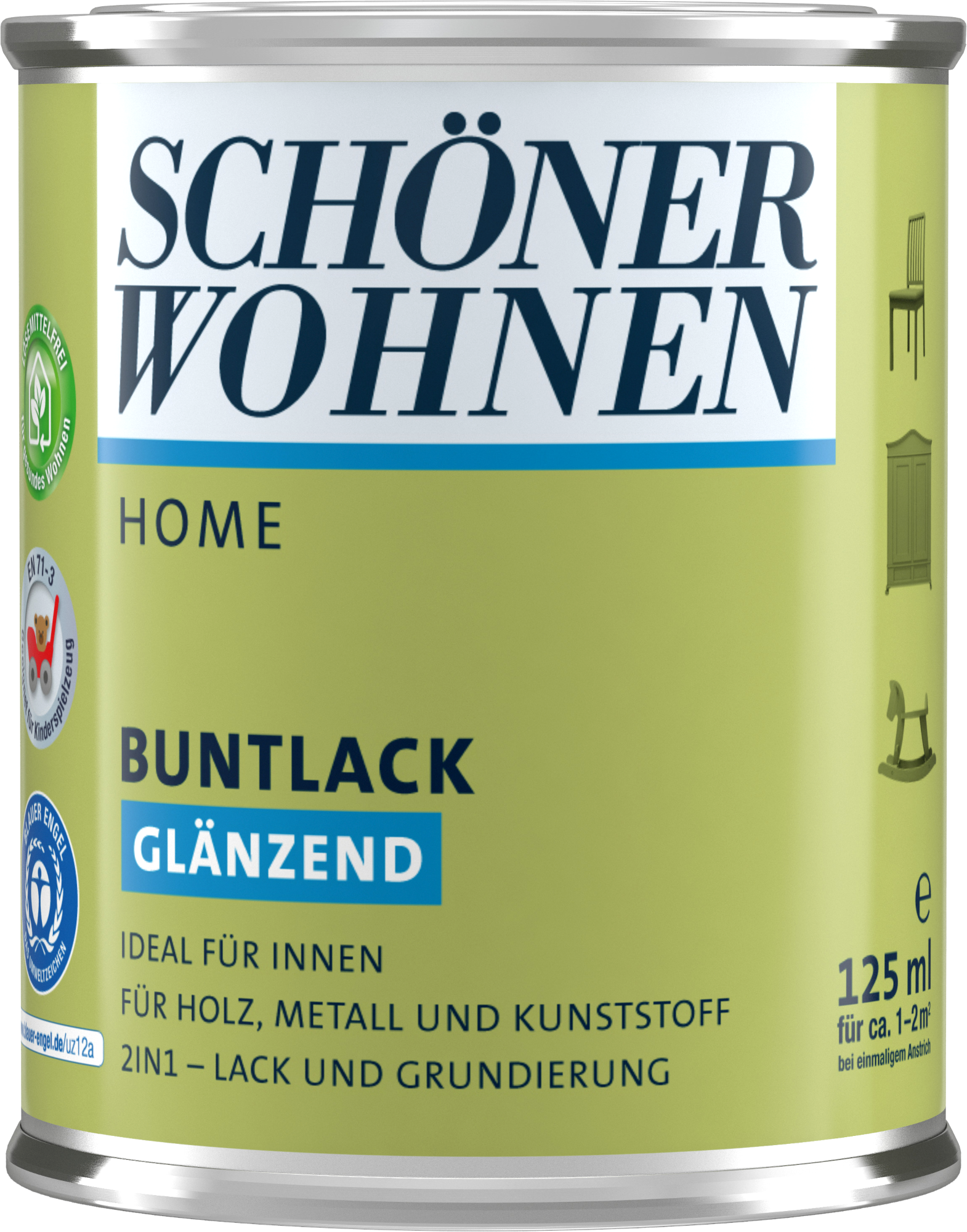 125ml Schöner Wohnen Home Buntlack glänzend, 7594 Taupegrau