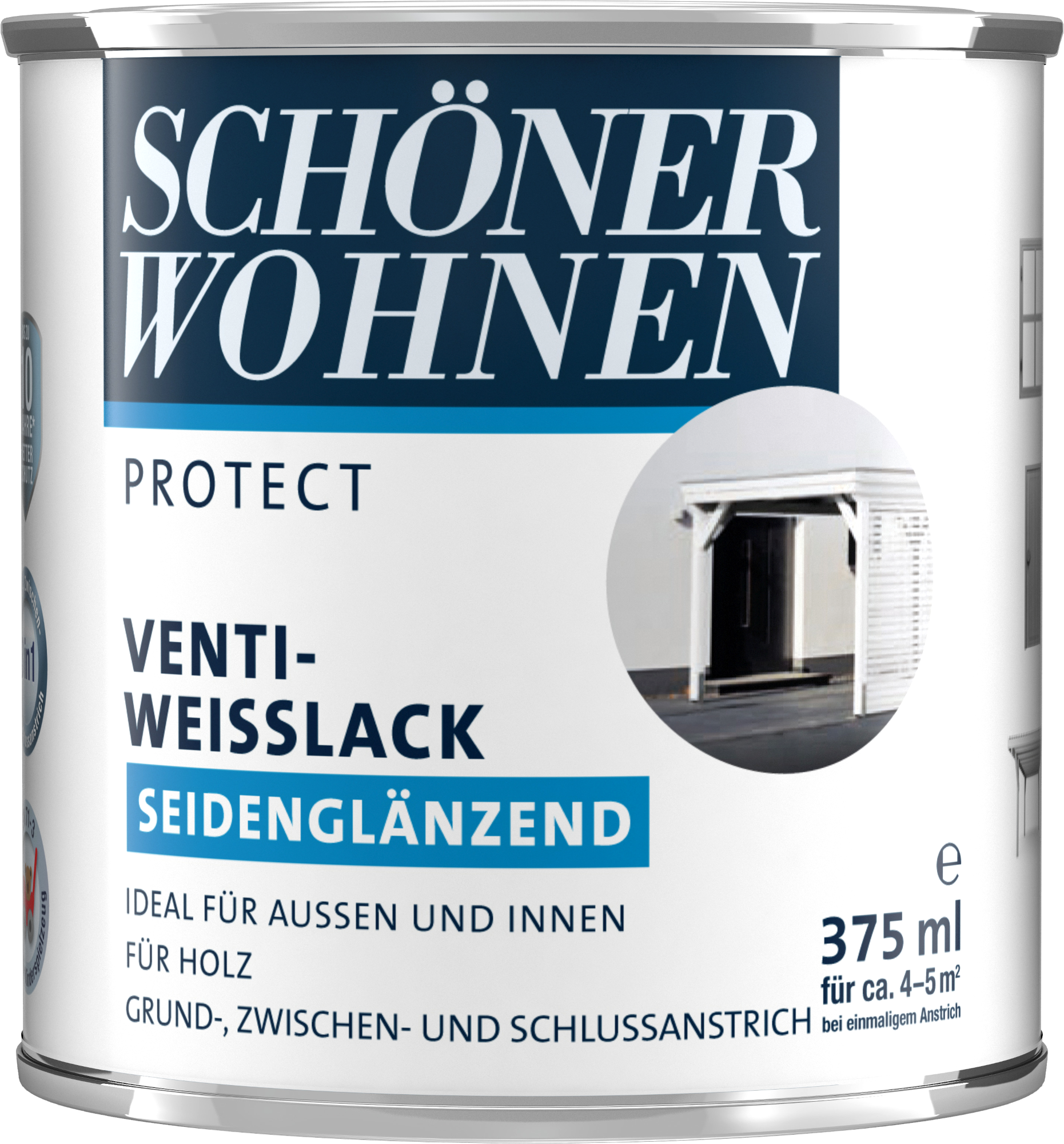 375ml Schöner Wohnen Protect Weisslack seidenmatt weiss