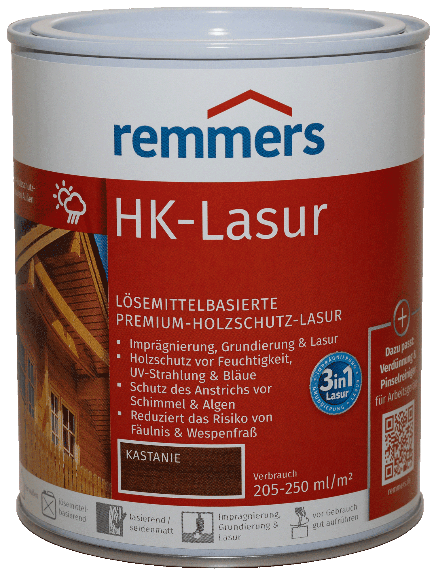 750 ml Remmers HK Lasur Kastanie