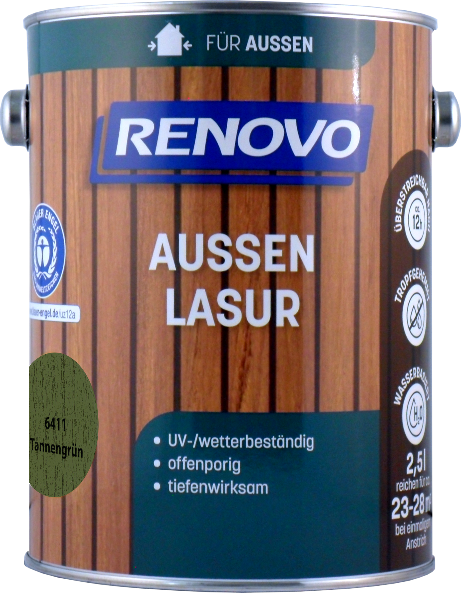 2,5L Renovo Wetterlasur wb. Nr.6411 tannengrün