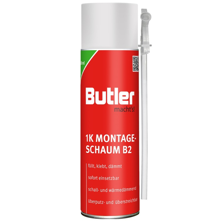 500ml Butler machts 1K Montageschaum B2 gelb