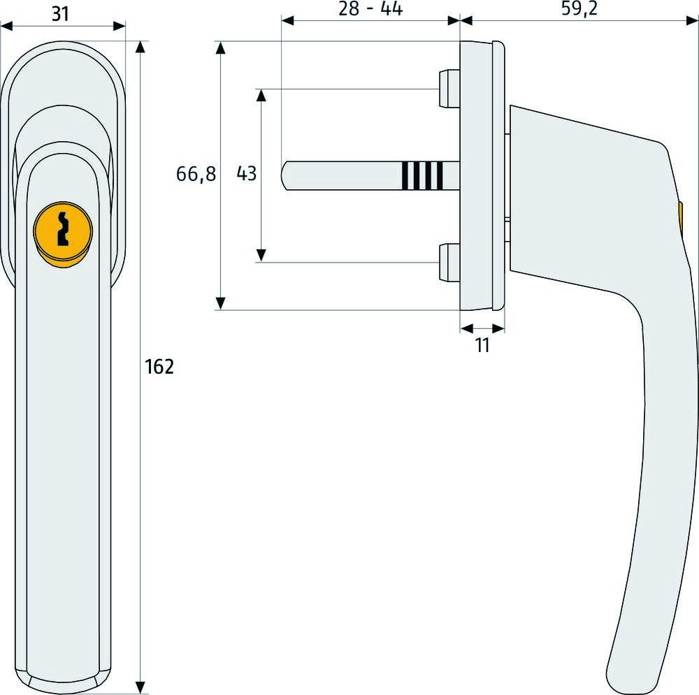 ABUS Abschließbarer Fenstergriff FG210 weiss