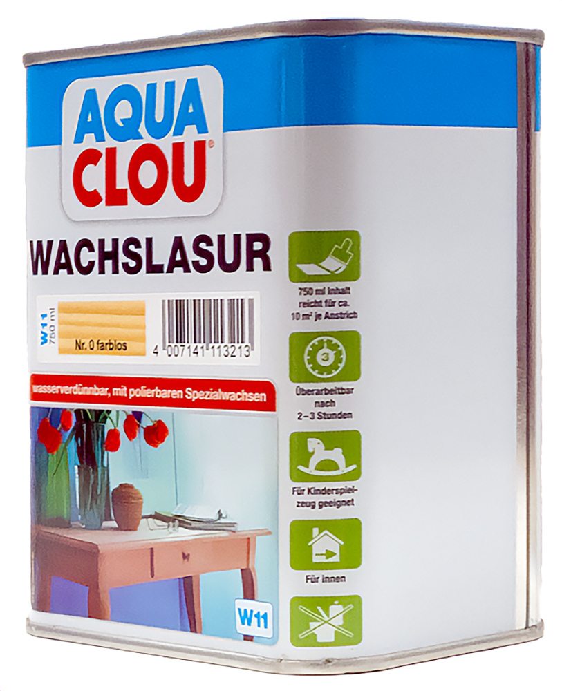 750ml Clou W11 Wachslasur farblos