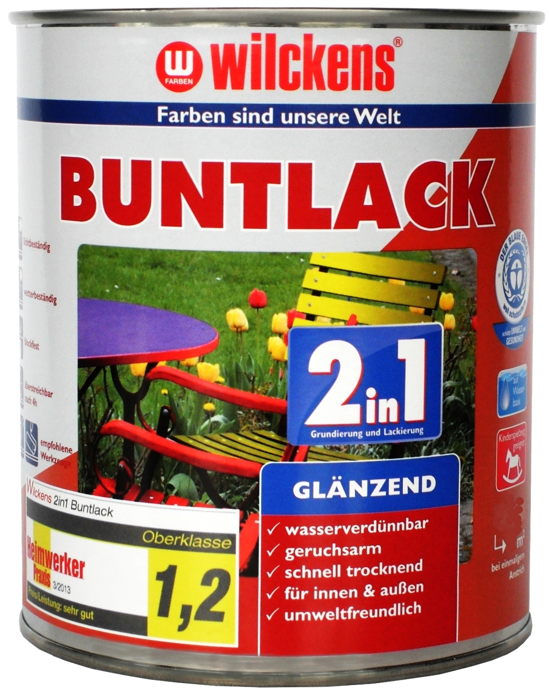 750ml Wilckens 2in1 Buntlack silbergrau 7001 glänzend