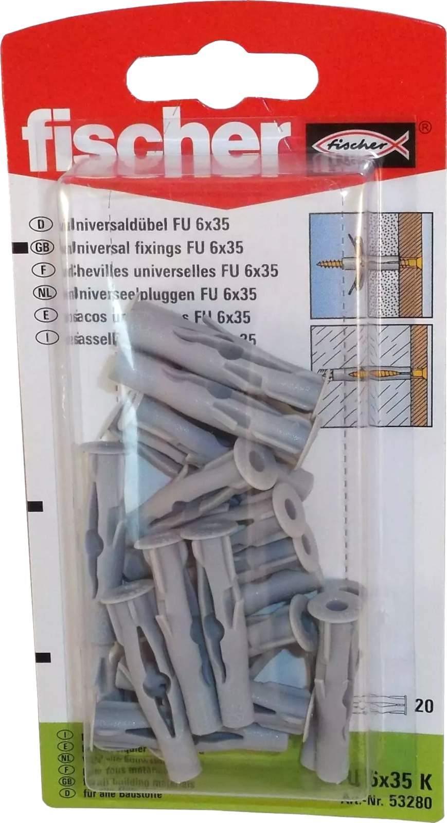 Universaldübel FU 6 x 35 K SB-Karte