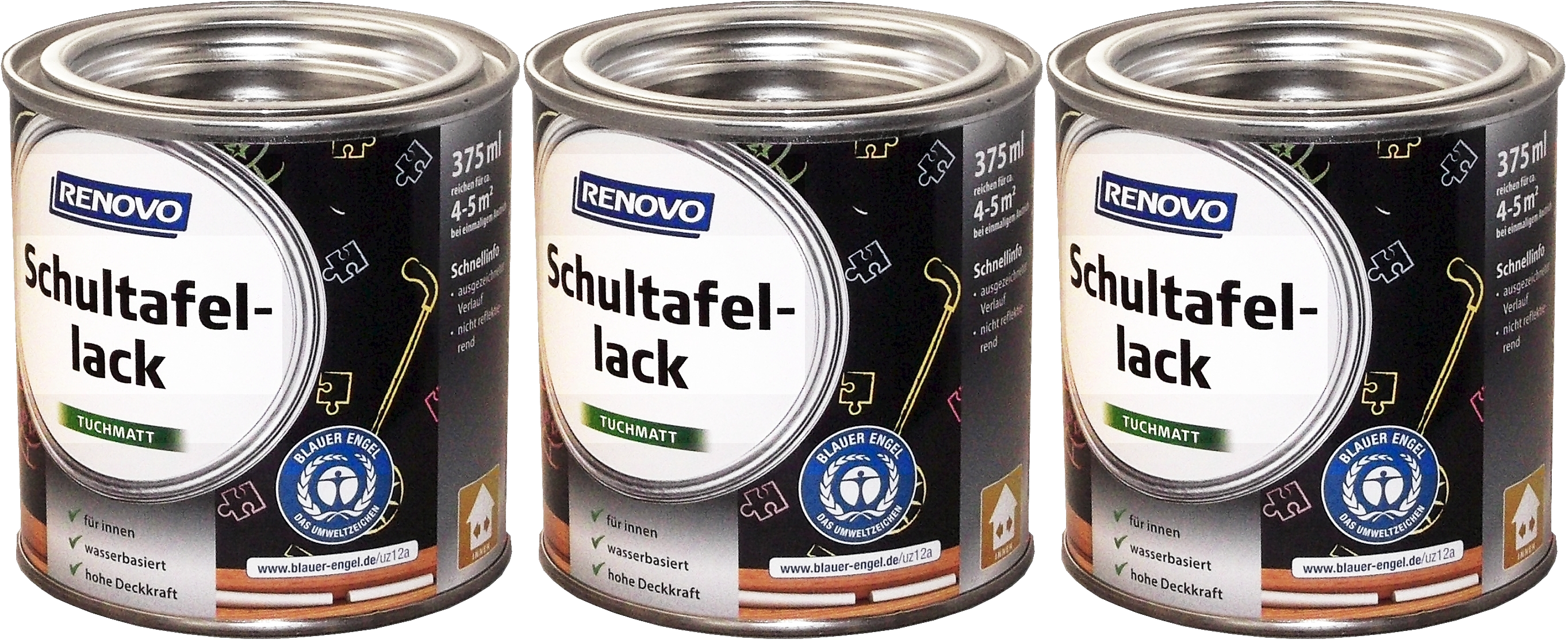 1,125L Renovo Schultafellack wasserbasis schwarz