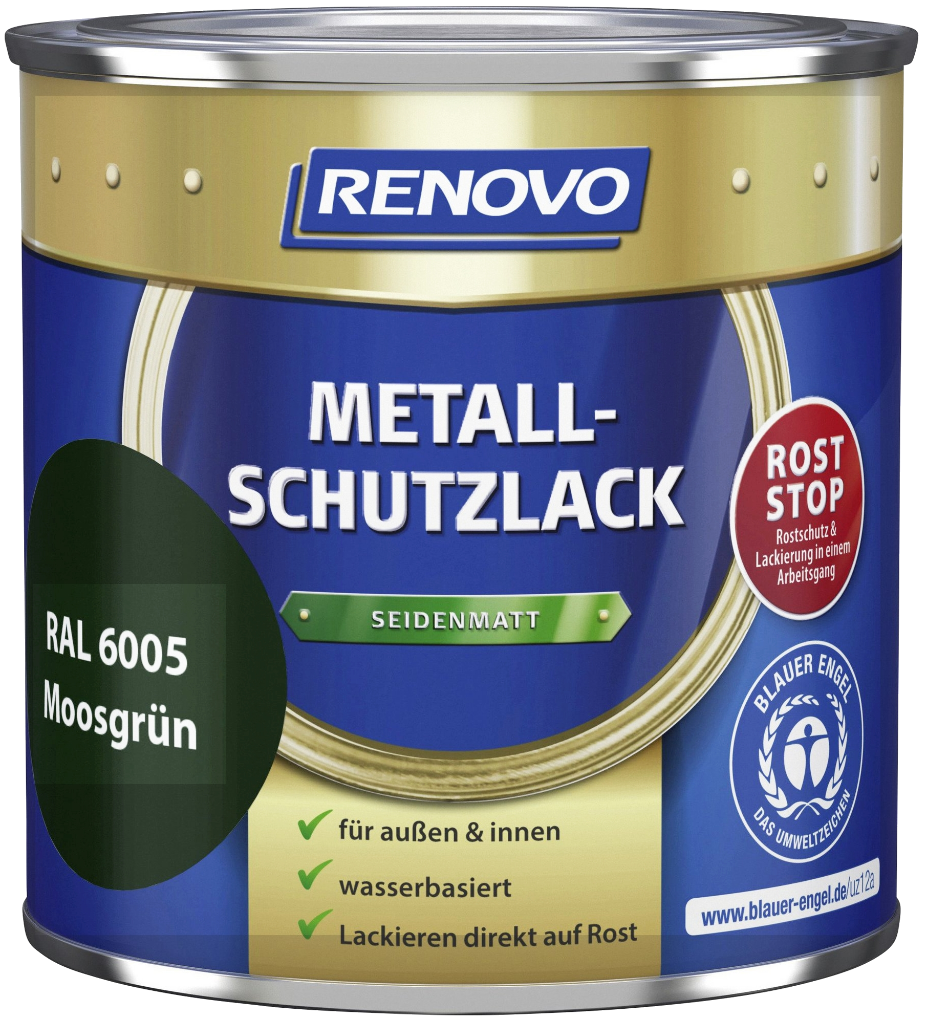 375ml Renovo Metallschutzlack sdm Moosgrün 6005