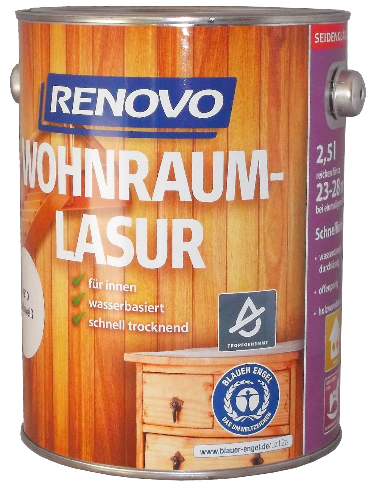 750ml Renovo Innenlasur / Wohnraumlasur Nussbaum