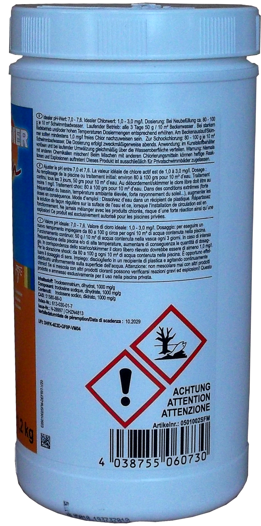 1,2kg Schnell-Chlor-Granulat zurSchnelldesinfektion
