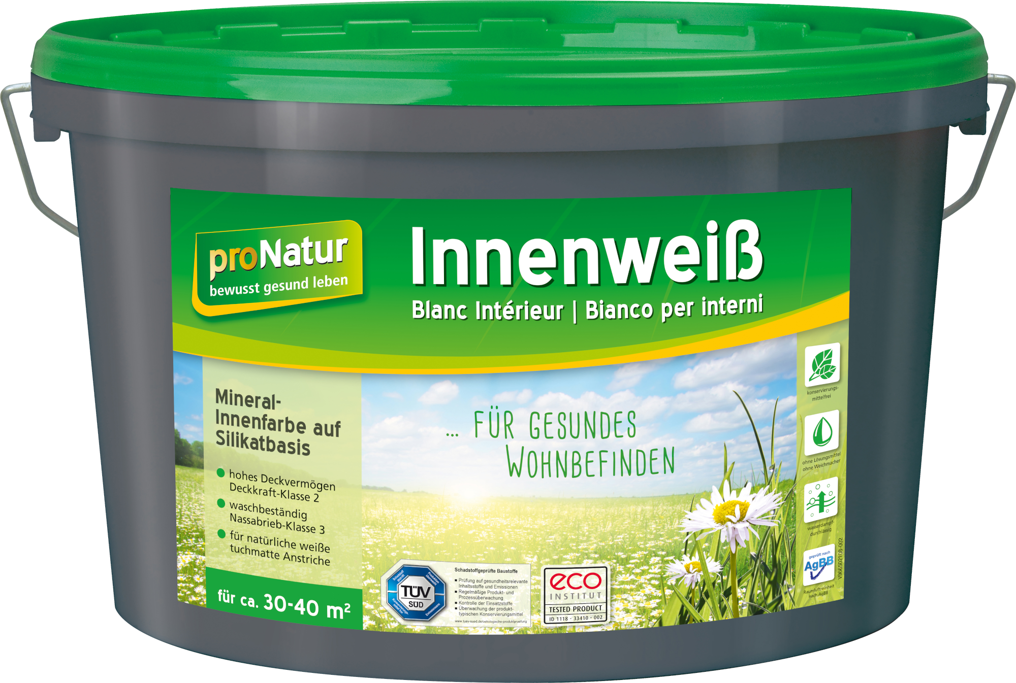 5L pronatur Innenweiß Silikatfarbe Weiß