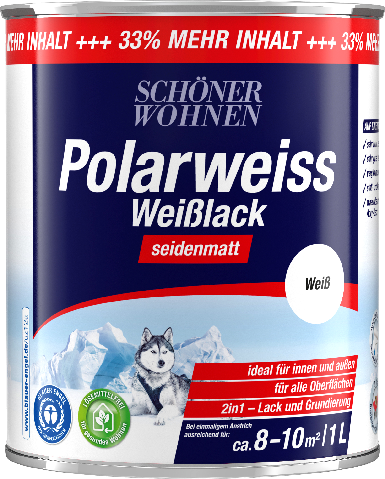 1L Schöner Wohnen Polarweiss Weisslack seidenmatt