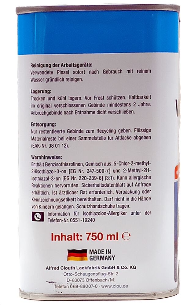 750ml Clou W11 Wachslasur farblos