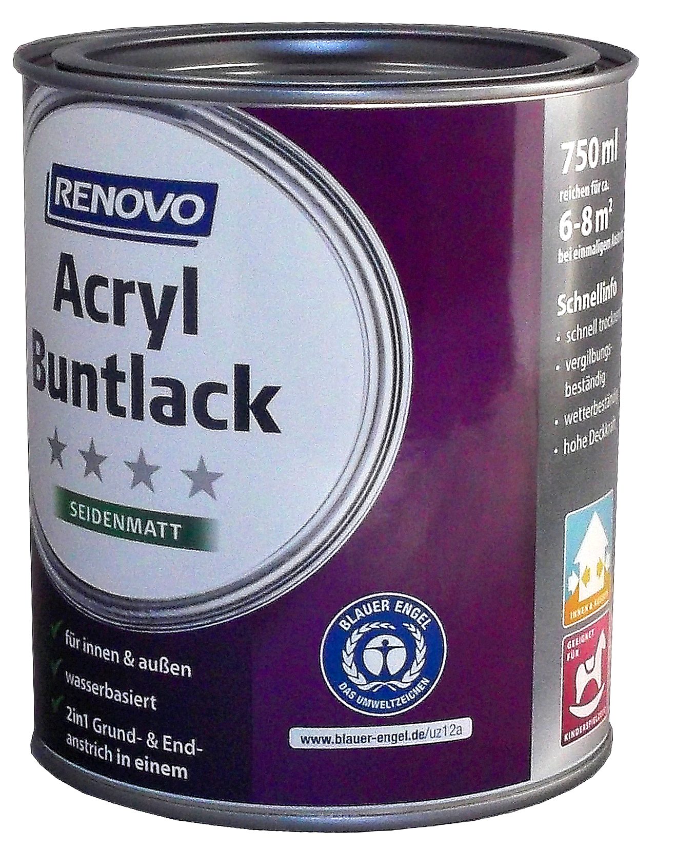 375ml Renovo Acryl Seidenmattlack enzianblau
