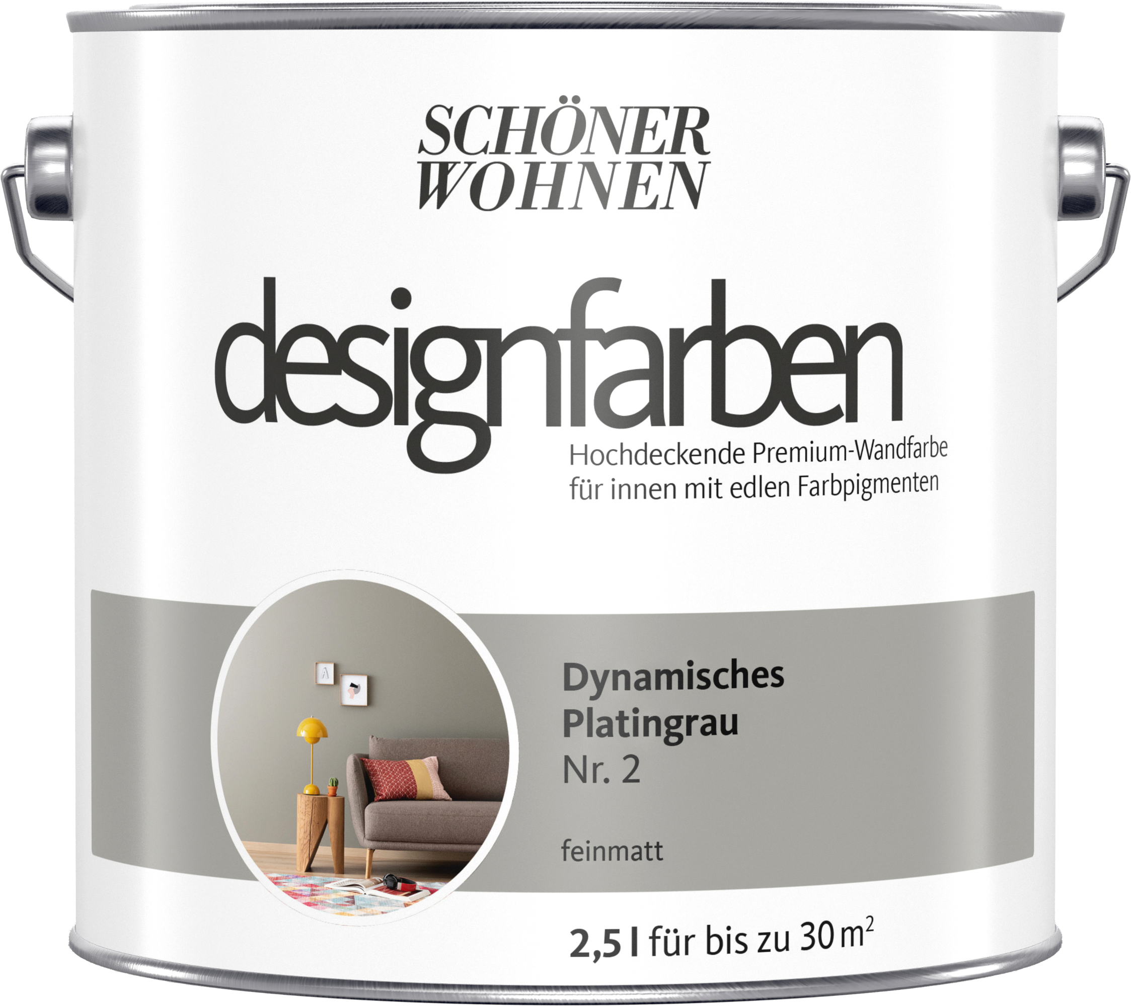 2,5L Schöner Wohnen Designfarbe Dynamisches Platingrau 2
