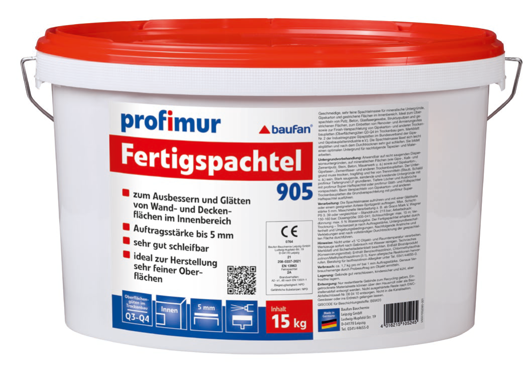 15kg Baufan profimur Fertigspachtel 905