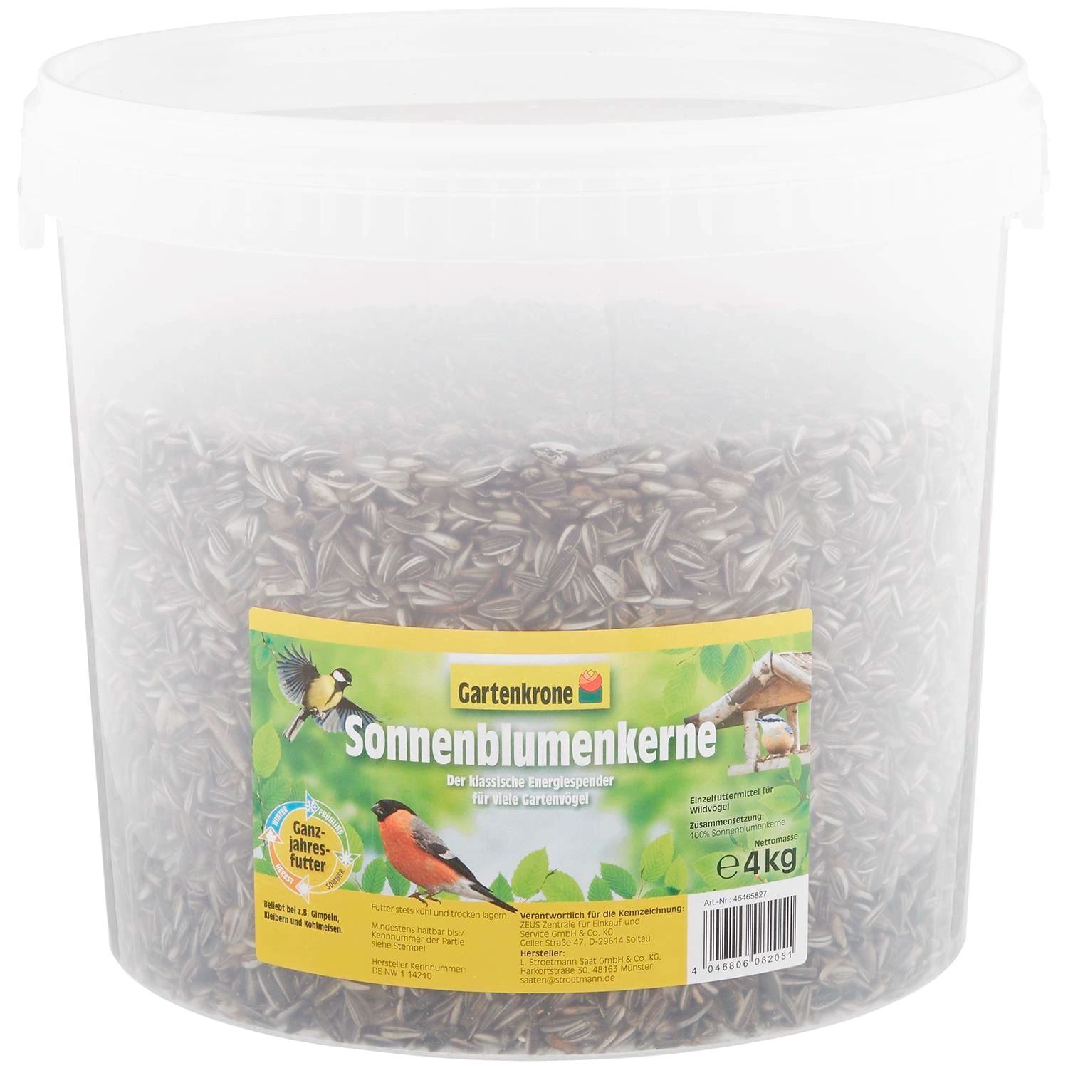 4kg Gartenkrone Sonnenblumenkerne im Eimer
