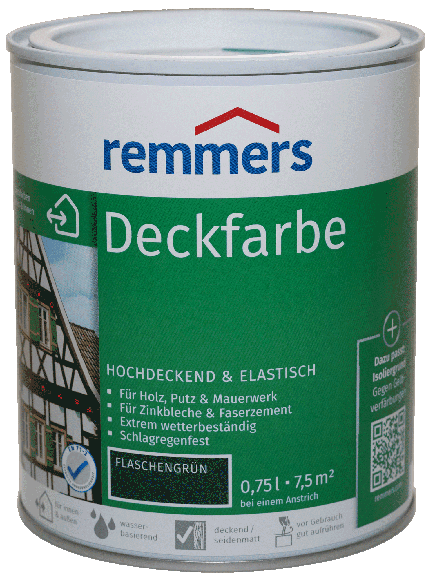 750ml Remmers Deckfarbe Flaschengrün