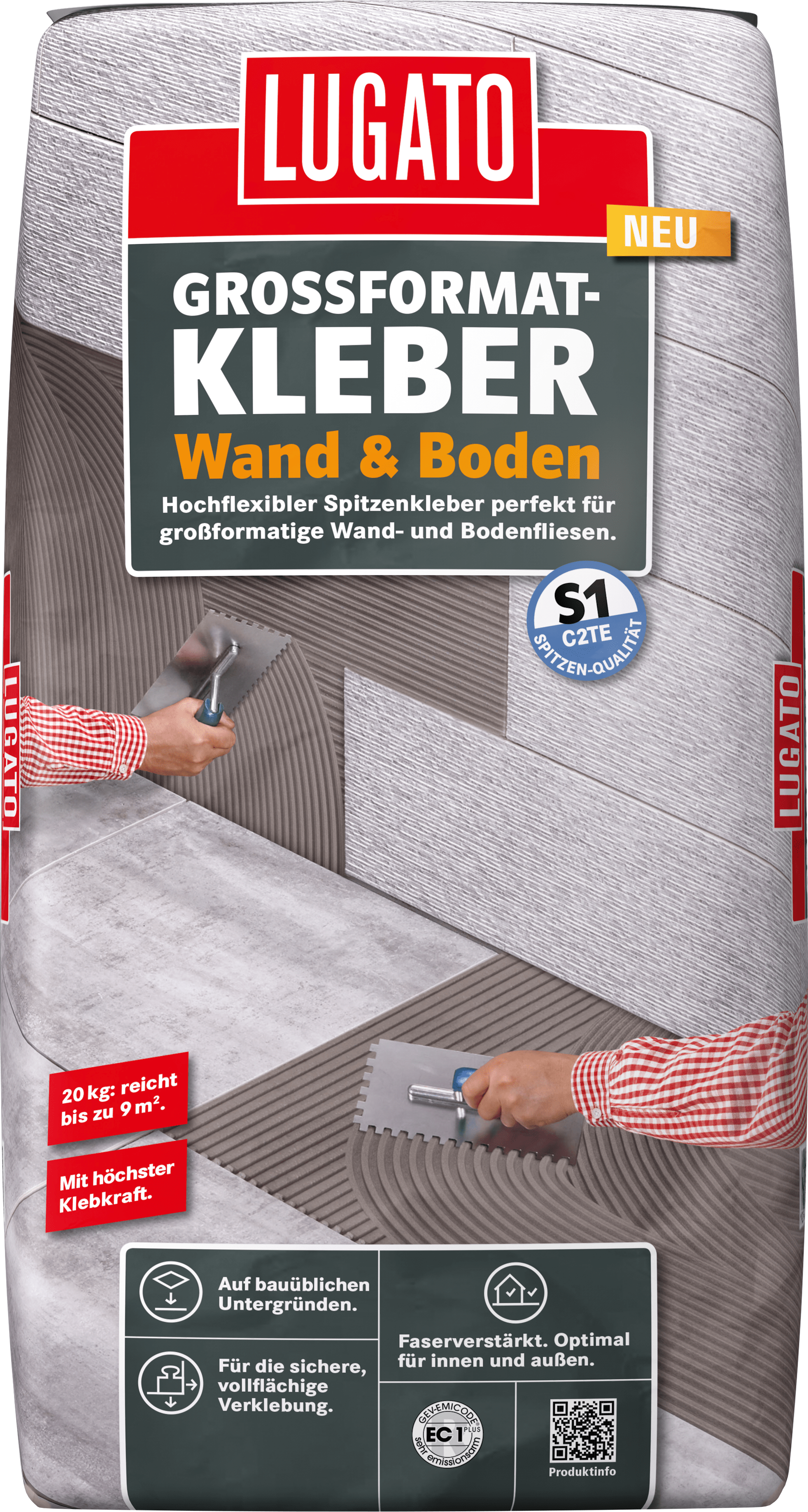 20kg Lugato Grossformatkleber Wand+Boden