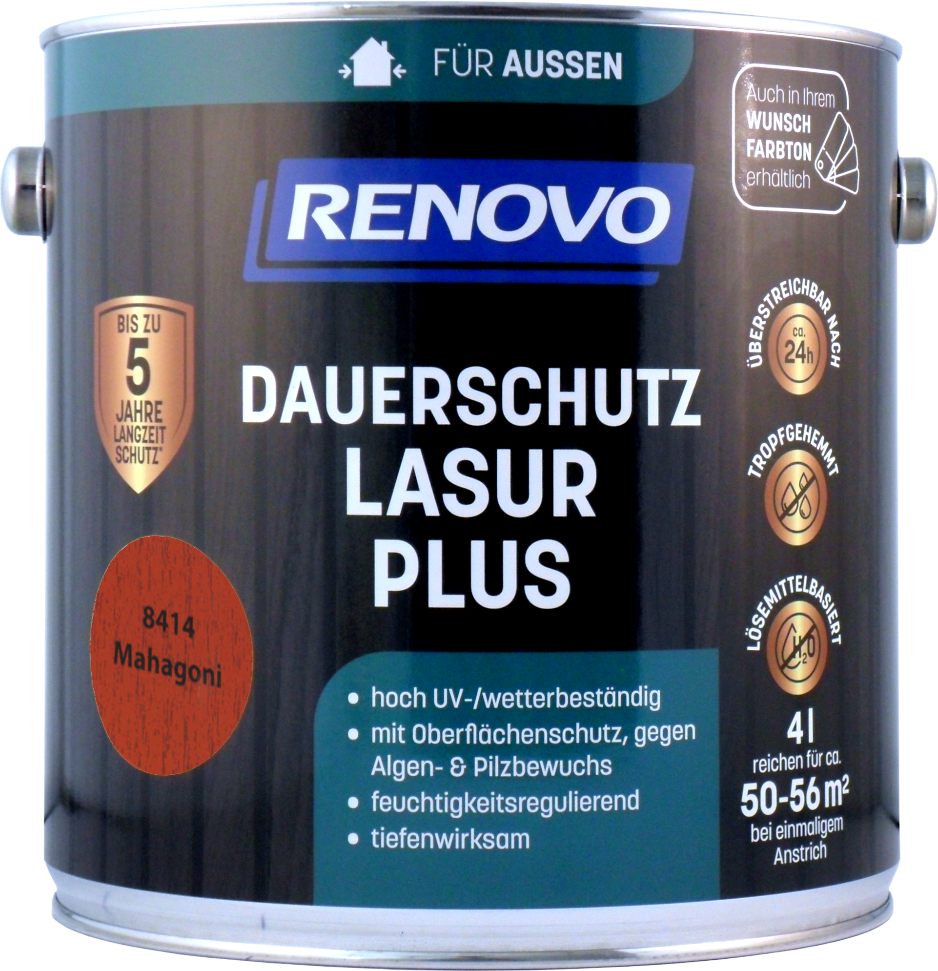 4L Renovo Dauerschutzlasur PLUS Nr.8414 mahagoni