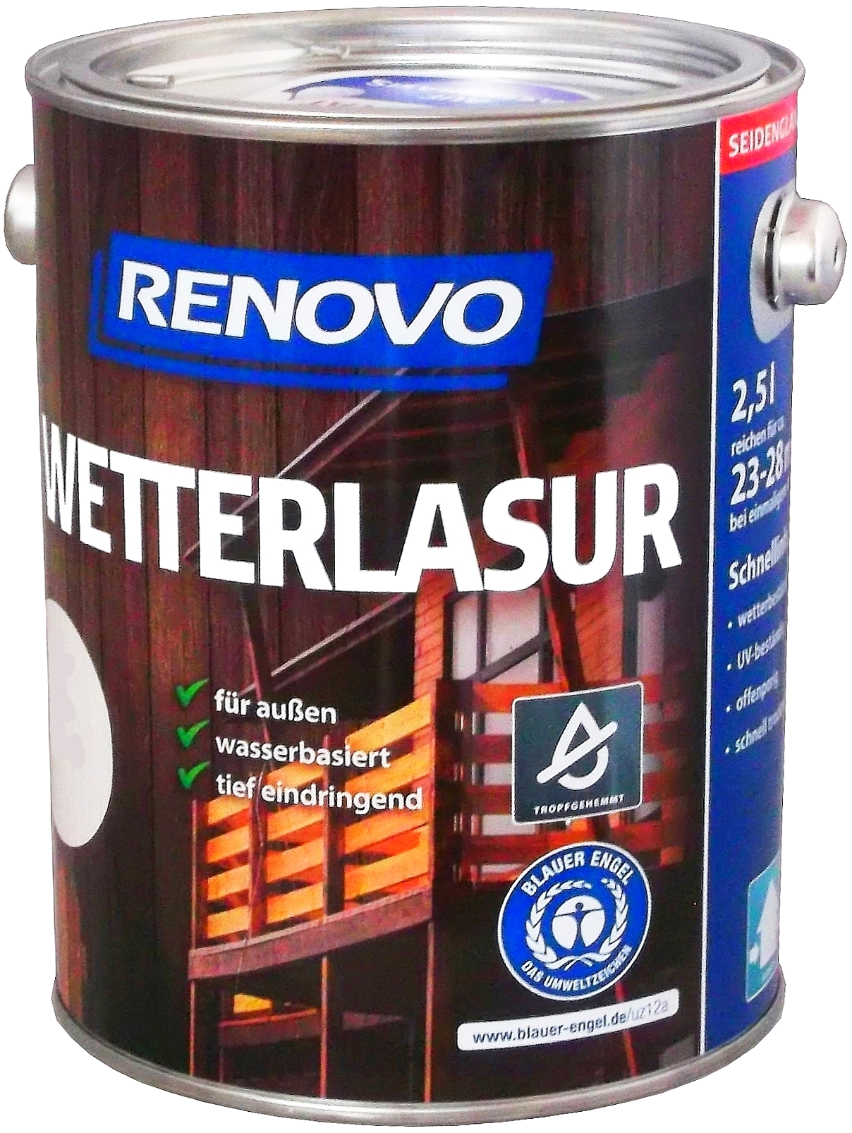 2,5L Renovo Wetterlasur /Aussenlasur wb. Nr.8411 Kastanie