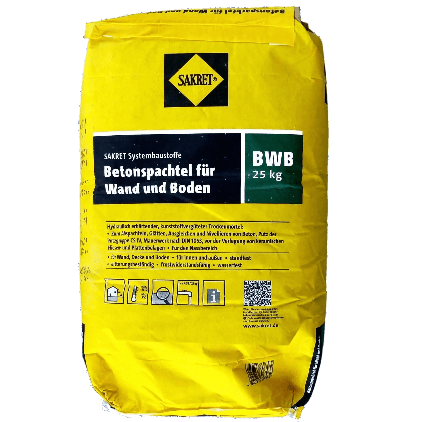 25kg Betonspachtel für Wand und Boden BWB, Sakret