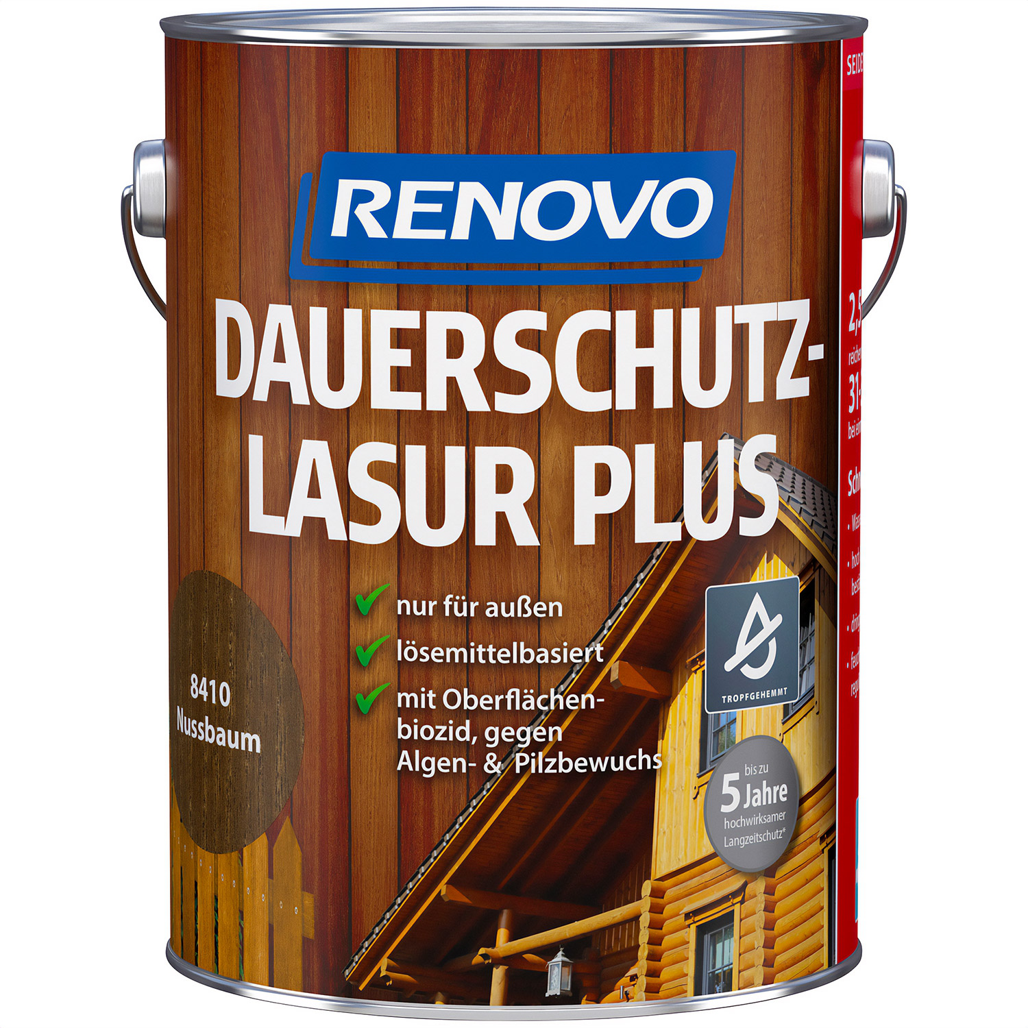 2,5L Renovo Dauerschutzlasur PLUS Nr.8410 Nussbaum