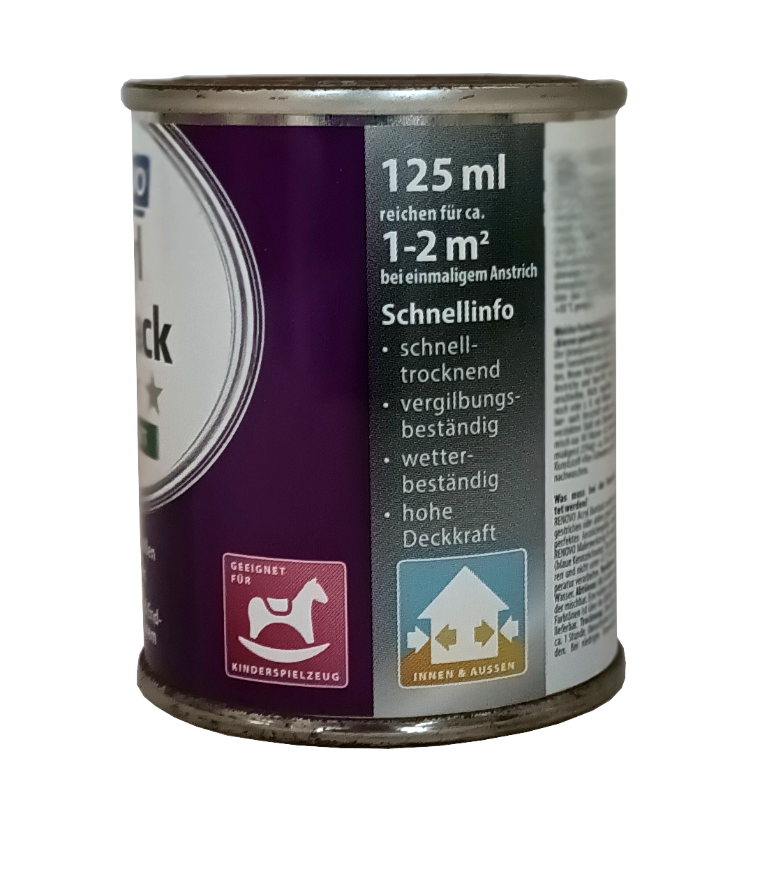 125ml Renovo Acryl 2in1 Buntlack seidenmatt Nr.0095 weiß