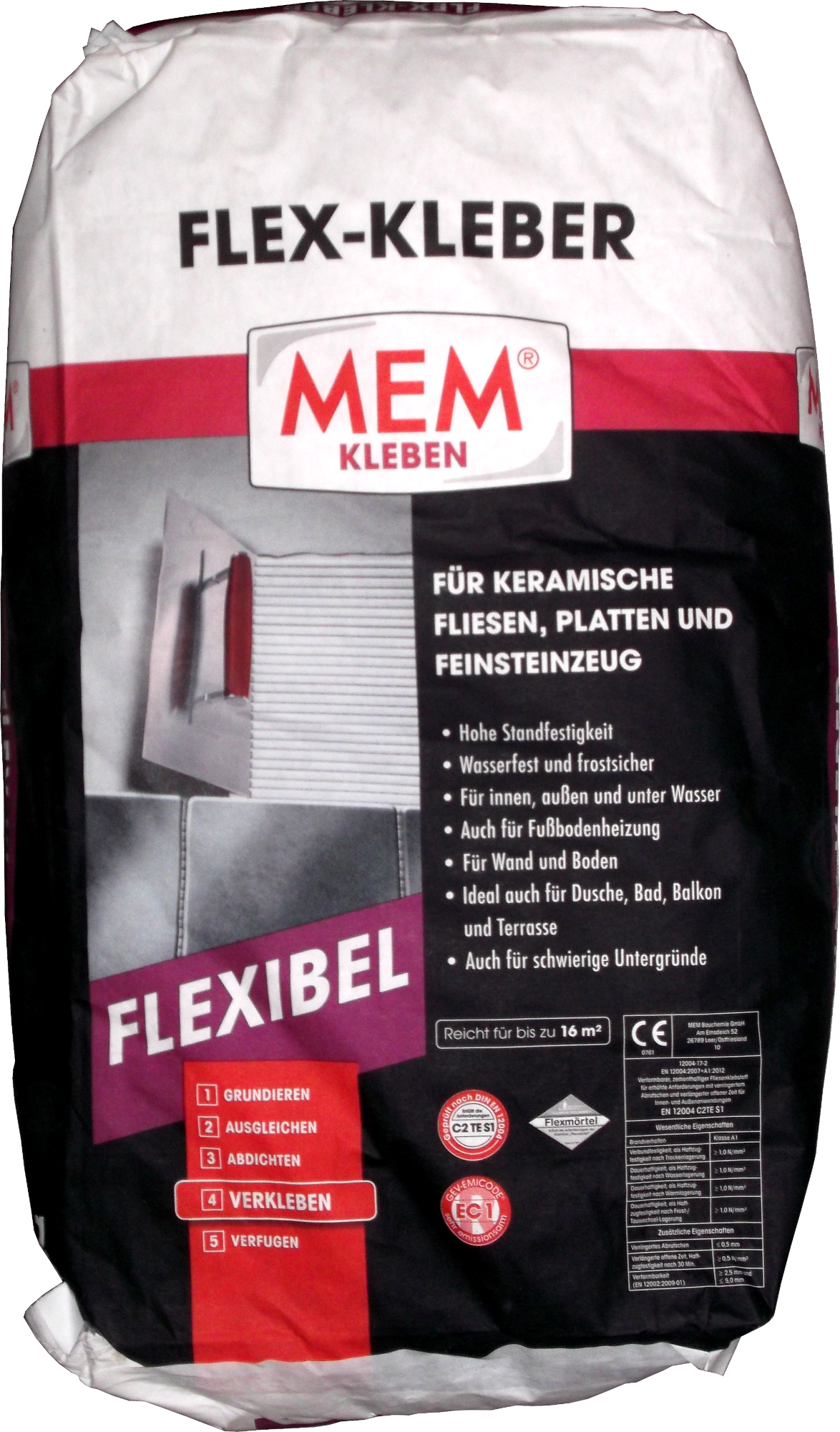 25Kg MEM Flex-Fliesenkleber C2TE S1 Flexmörtel