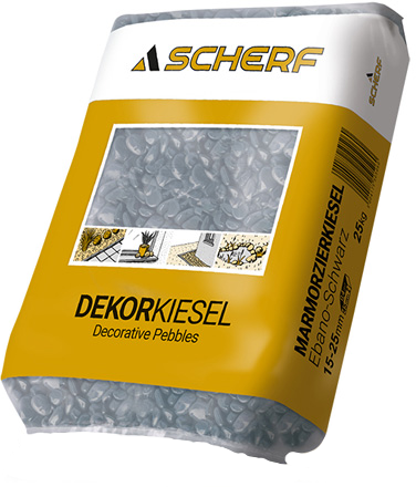 25Kg SCHERF-Marmor Zierkies Ebano-Schwarz 15-25mm