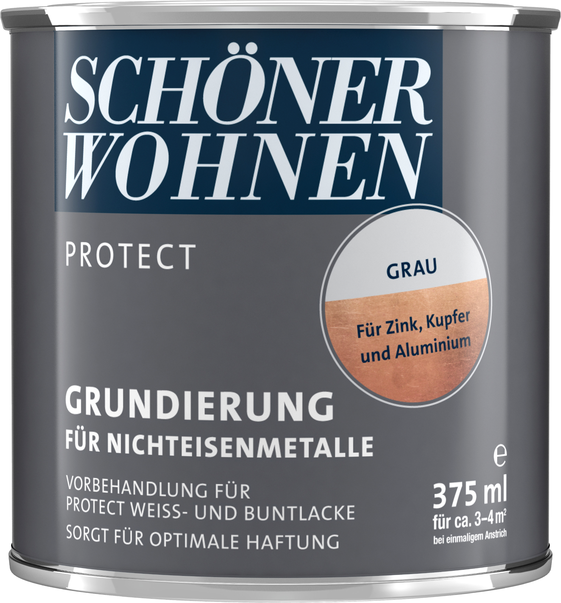 375ml Schöner Wohnen Protect Grundierung für Nichteisenmetalle grau