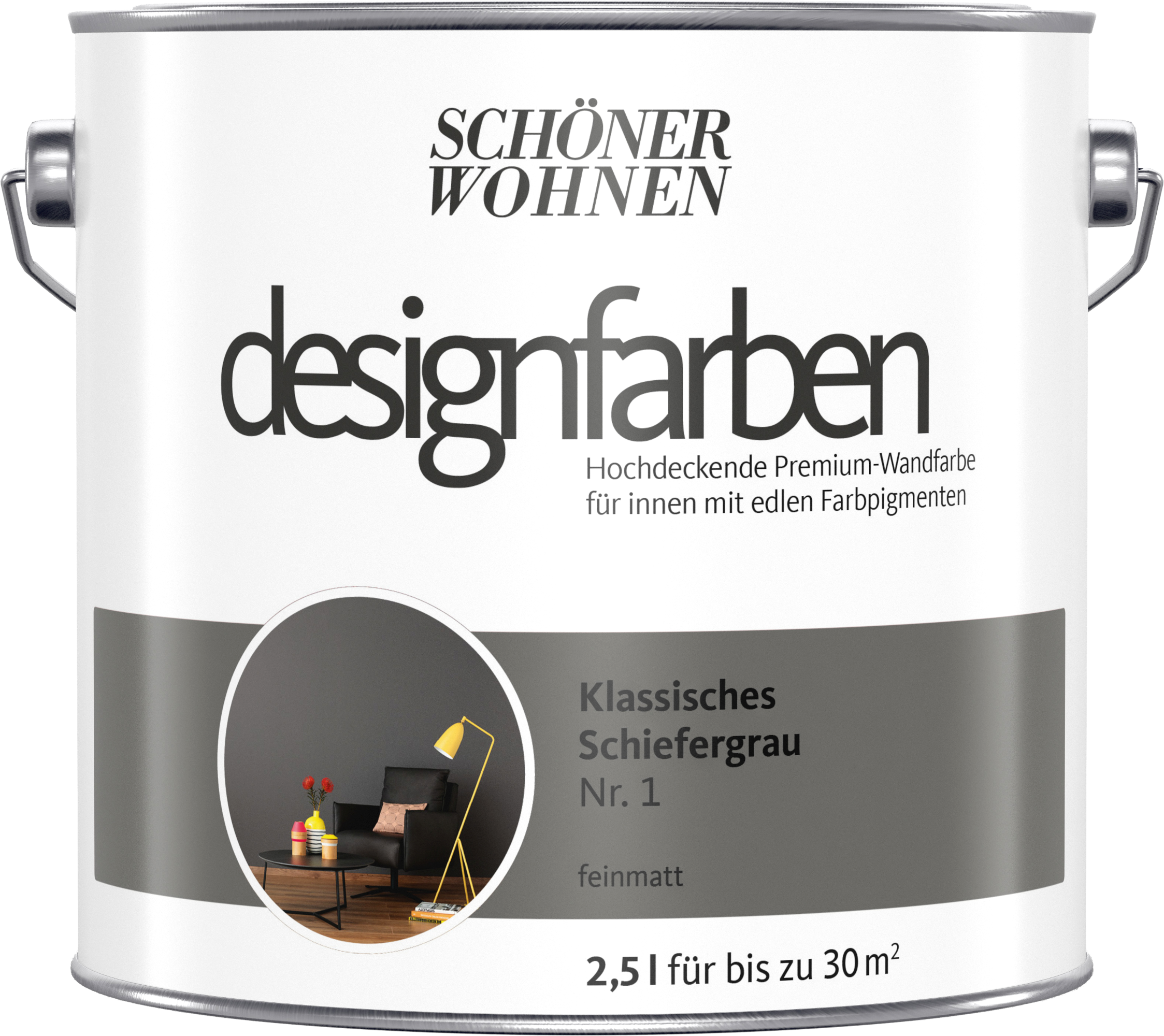 2,5L Schöner Wohnen Designfarbe Klassisches Schiefergrau 1