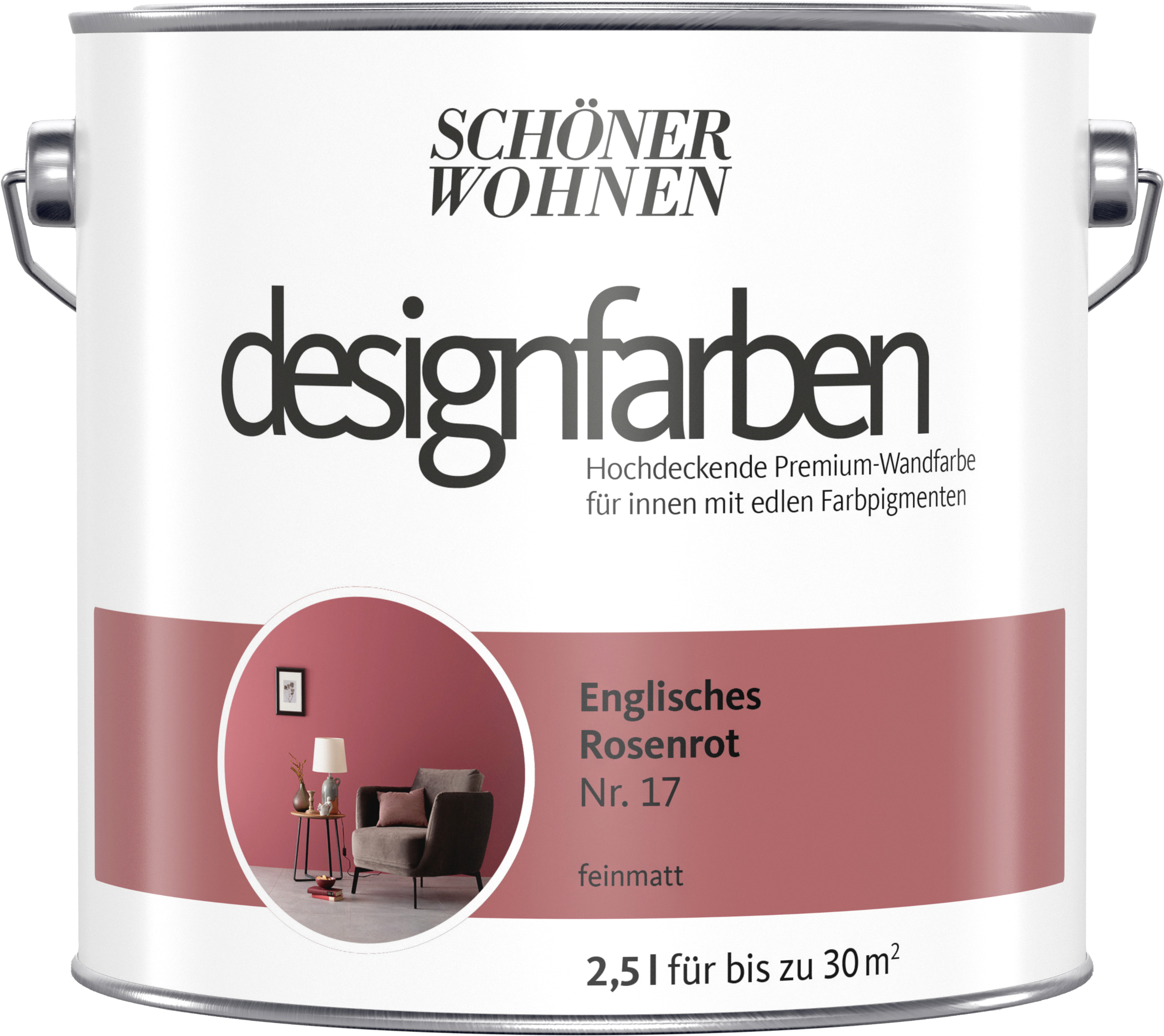 2,5L Schöner Wohnen Designfarbe Englisches Rosenrot 17