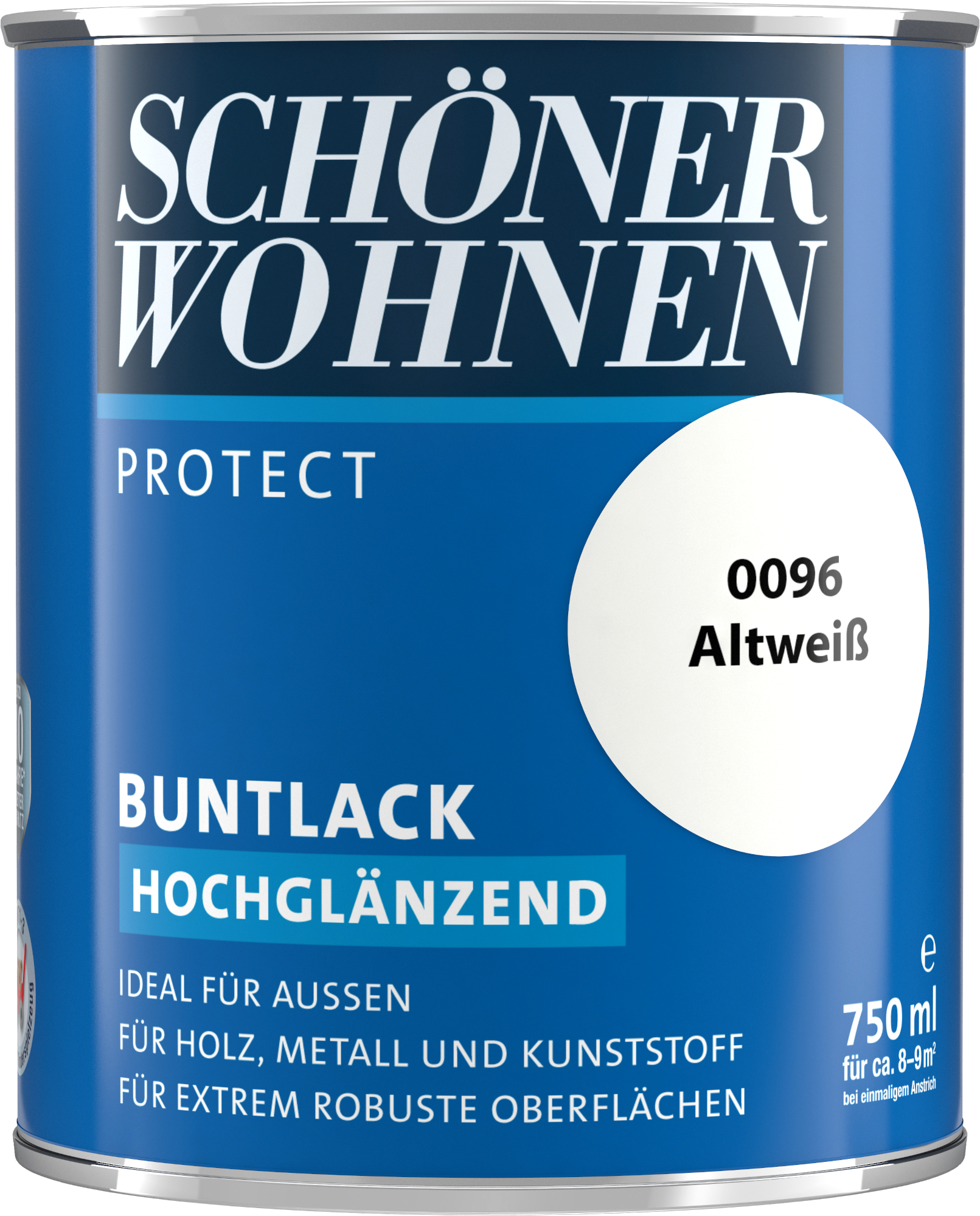 750ml Schöner Wohnen Protect Buntlack hochglänzend 0096 Altweiß