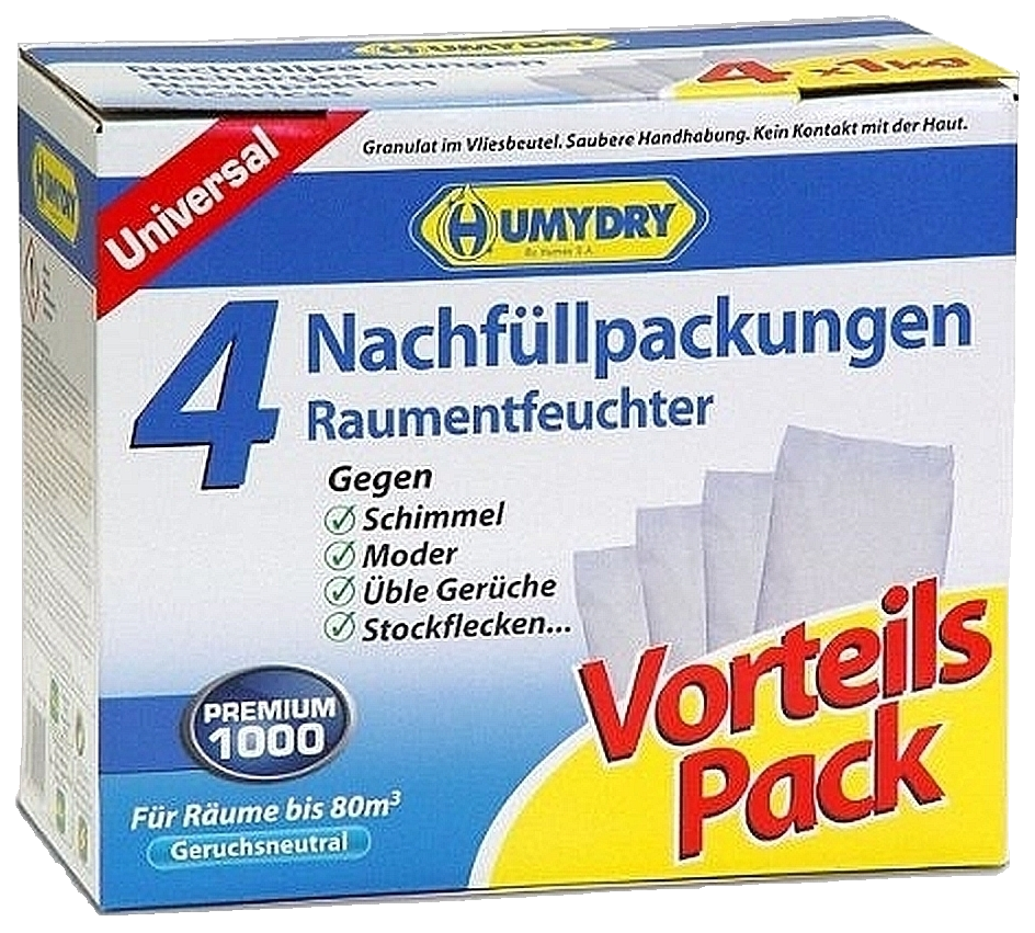 4er Pack Raumentfeuchter HUMYDRY Magnum (4x1kg)