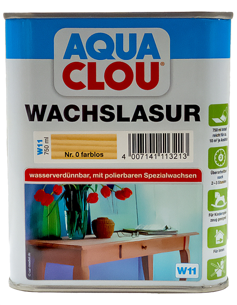 750ml Clou W11 Wachslasur farblos